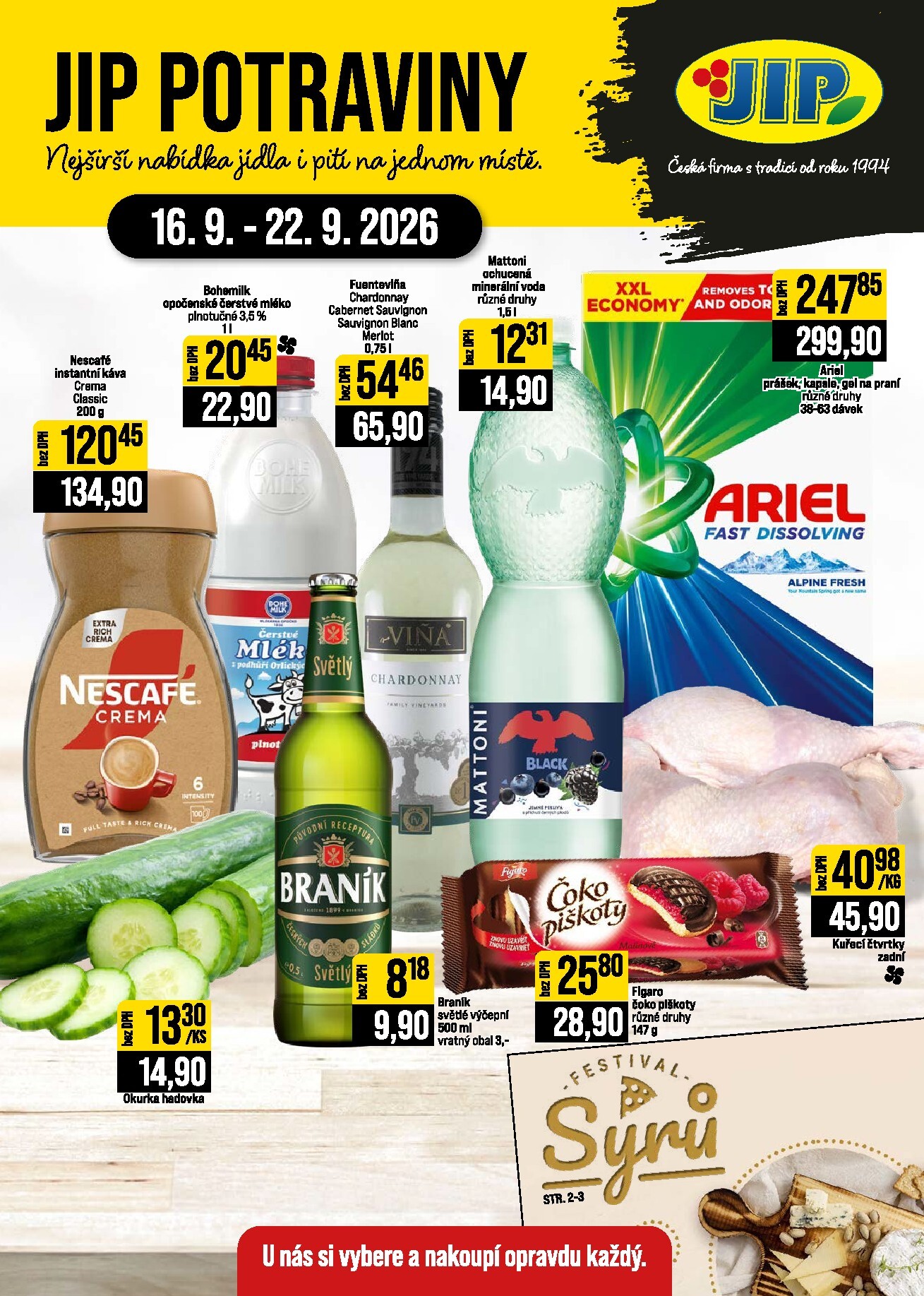 jip - Budoucí JIP - České Budějovice, Most, Svoboda nad Úpou, Náchod, Sušice leták platný od středy 16.09.2026 do úterý 22.09.2026