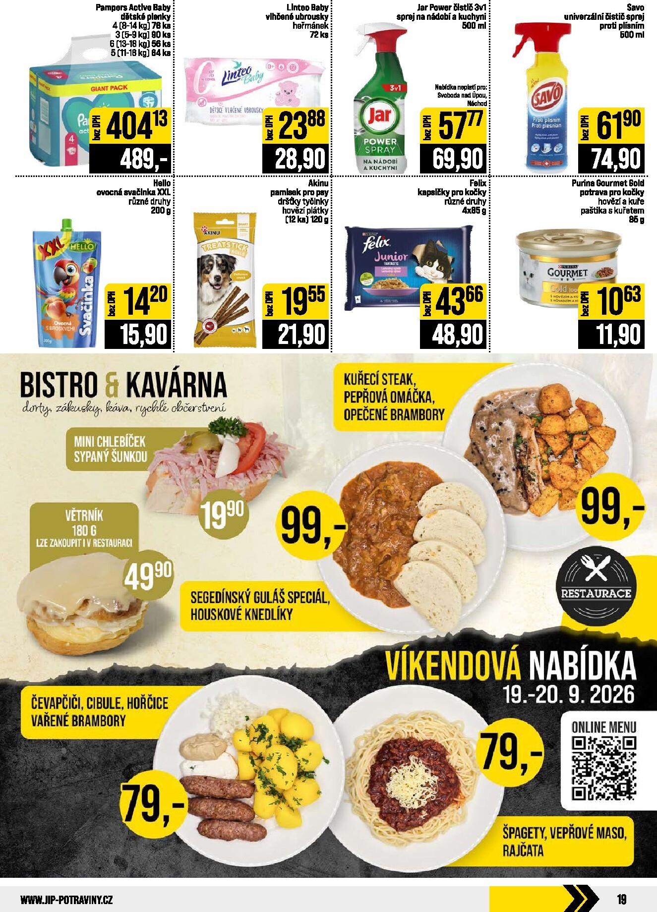 jip - Budoucí JIP - České Budějovice, Most, Svoboda nad Úpou, Náchod, Sušice leták platný od středy 16.09.2026 do úterý 22.09.2026 - page: 19