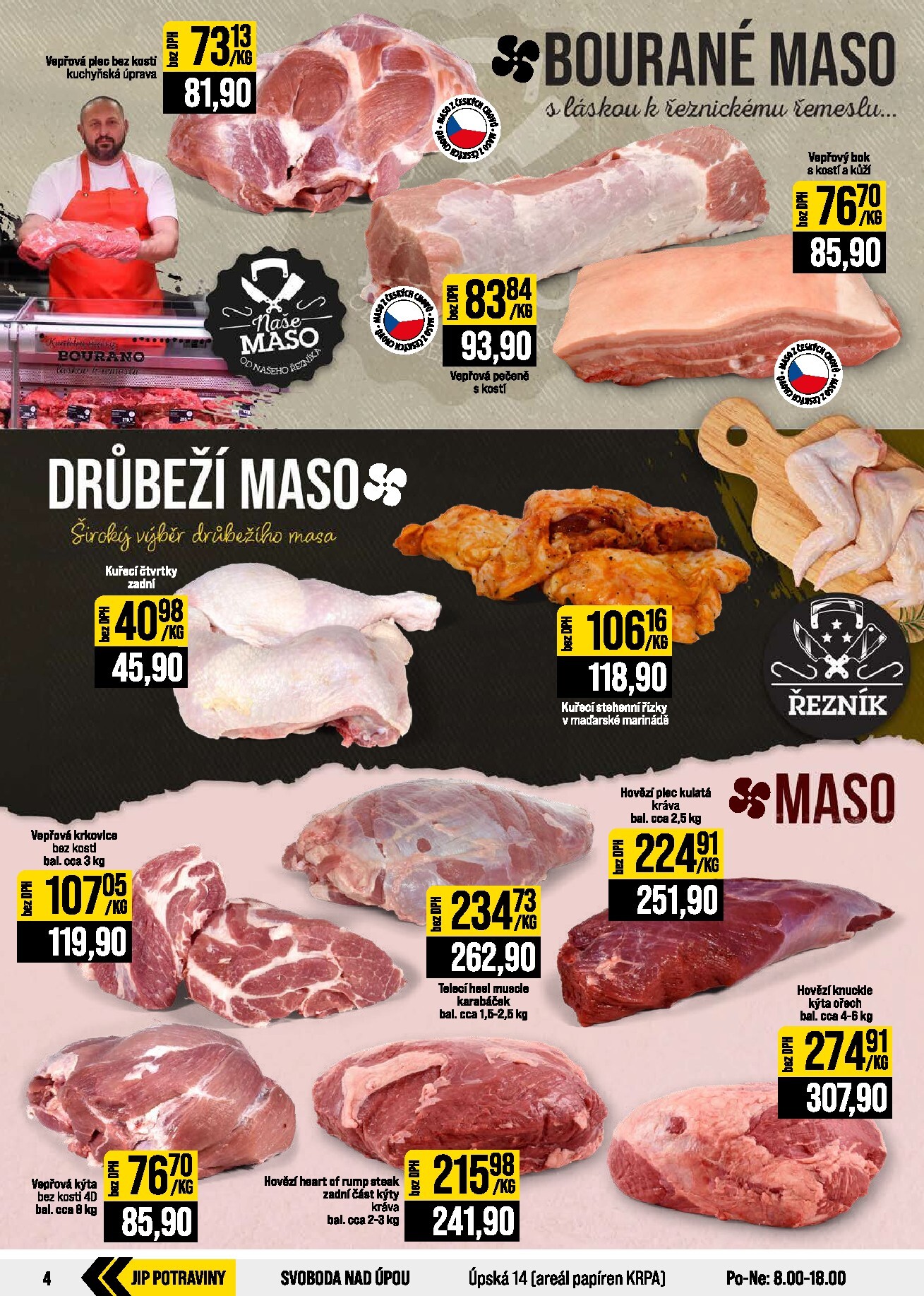 jip - JIP - Svět potravin - Brno, Ostrava - Hrabová, Praha - Bořanovice, Jilemnice, Karlovy Vary, Olomouc, Pardubice, Zlín, Polička leták na příští týden od středy 23.09.2026 do úterý 29.09.2026 - page: 4