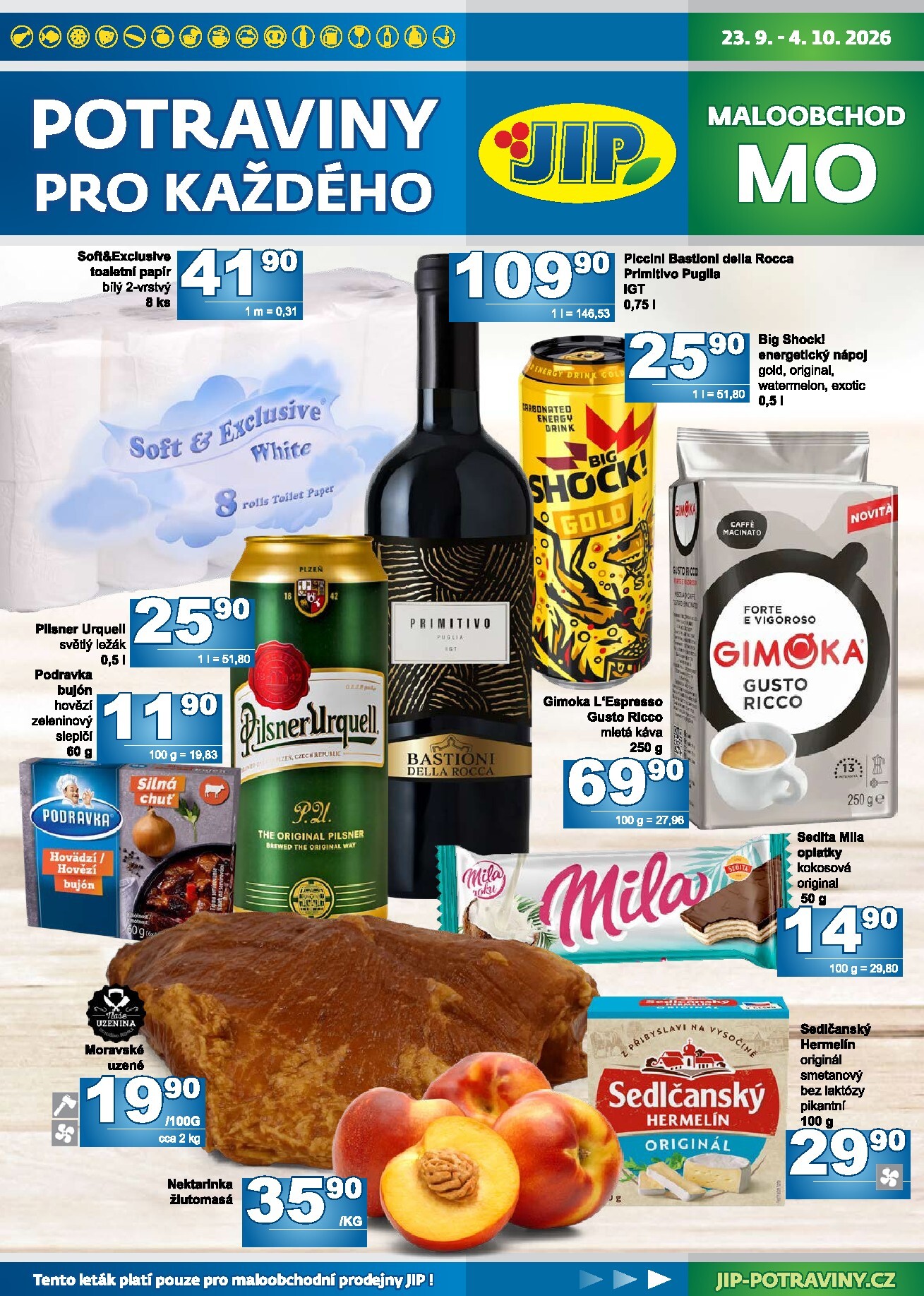 jip - JIP - Maloobchod leták na příští týden od středy 23.09.2026 do neděle 04.10.2026