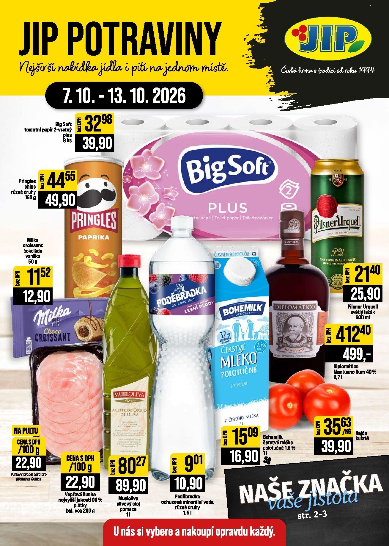 jip - JIP - České Budějovice, Most, Svoboda nad Úpou, Náchod, Sušice leták na příští týden od středy 07.10.2026 do úterý 13.10.2026