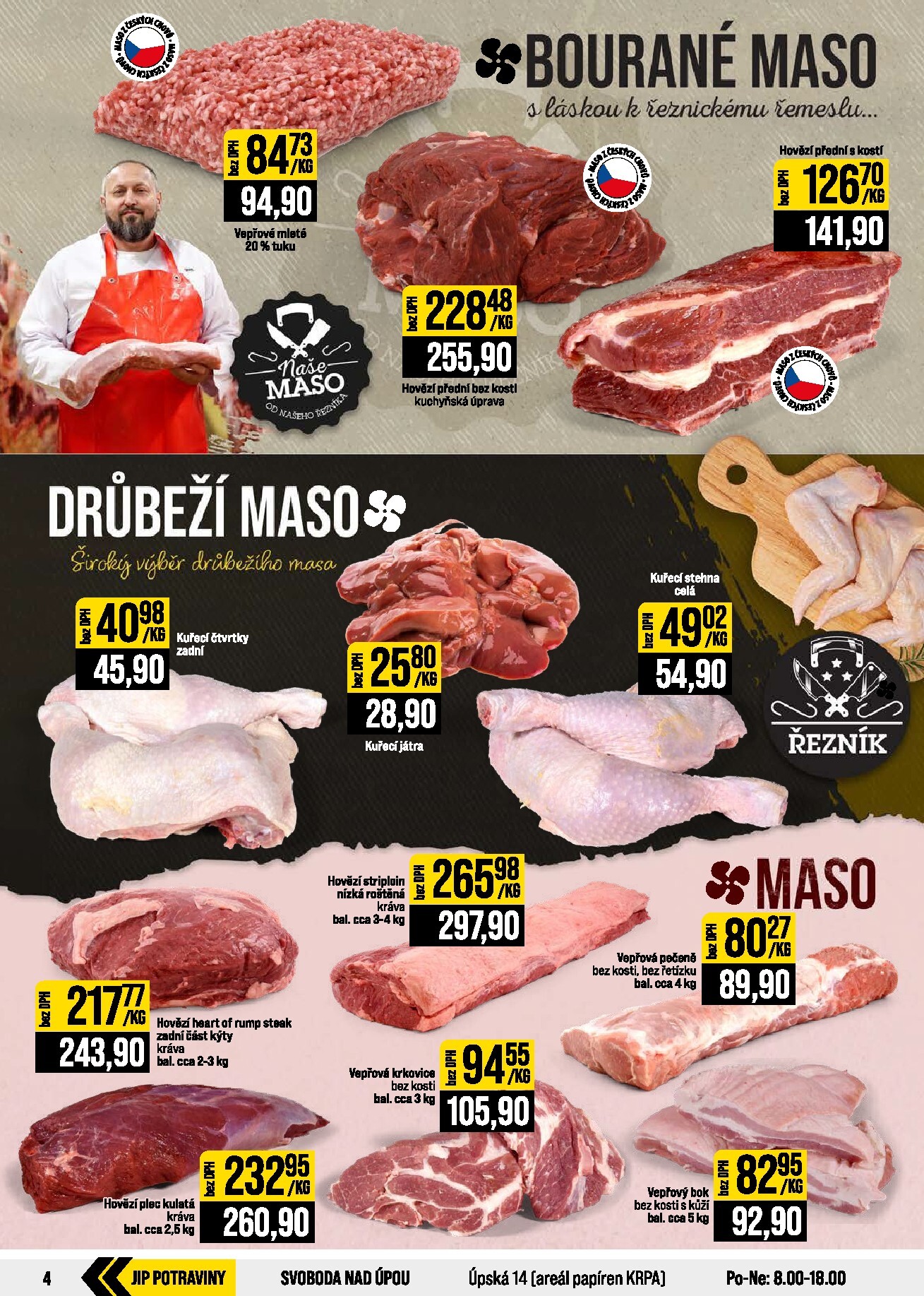 jip - JIP - Svět potravin - Brno, Ostrava - Hrabová, Praha - Bořanovice, Jilemnice, Karlovy Vary, Olomouc, Pardubice, Zlín, Polička leták na příští týden od středy 07.10.2026 do úterý 13.10.2026 - page: 4