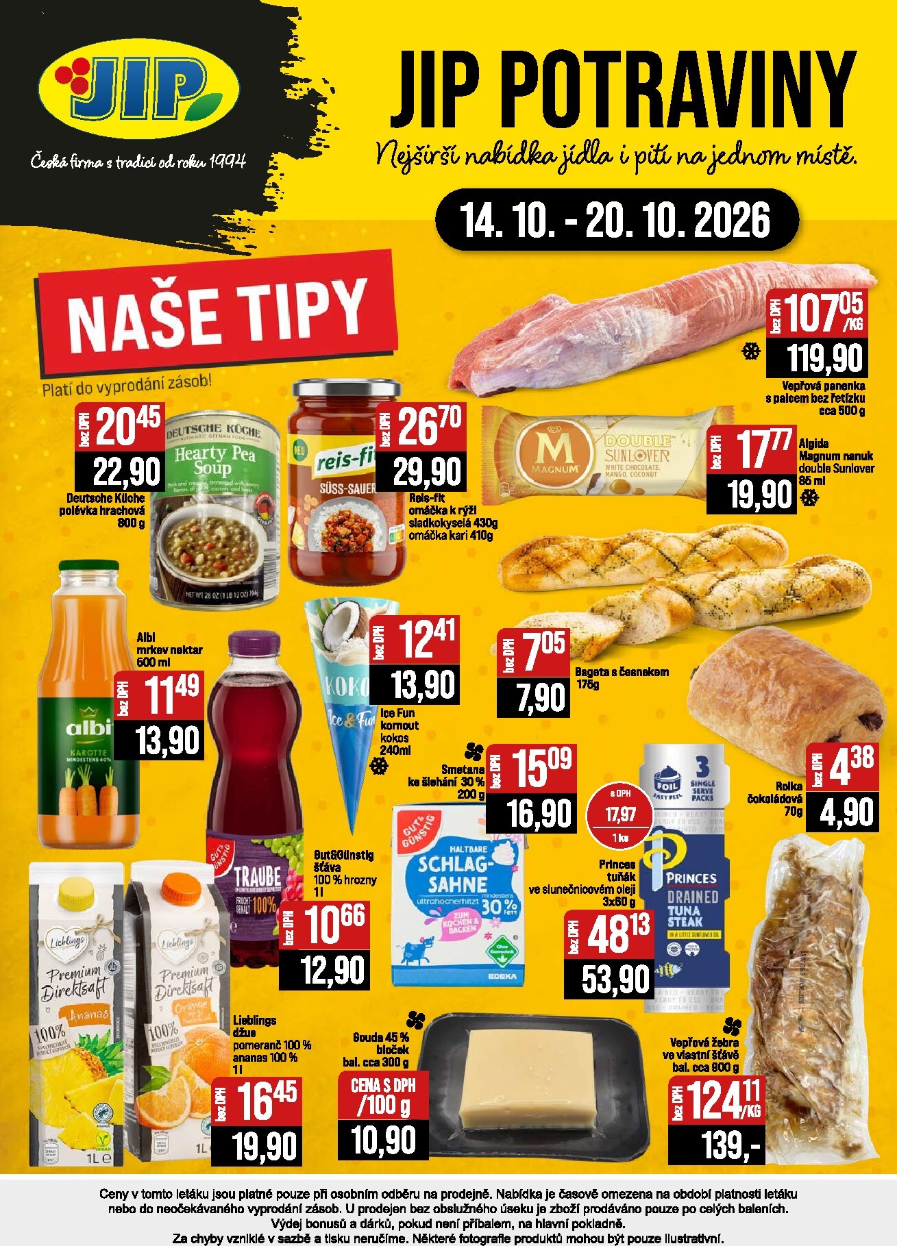 jip - JIP - České Budějovice, Most, Svoboda nad Úpou, Náchod, Sušice leták na příští týden od středy 14.10.2026 do úterý 20.10.2026 - page: 20
