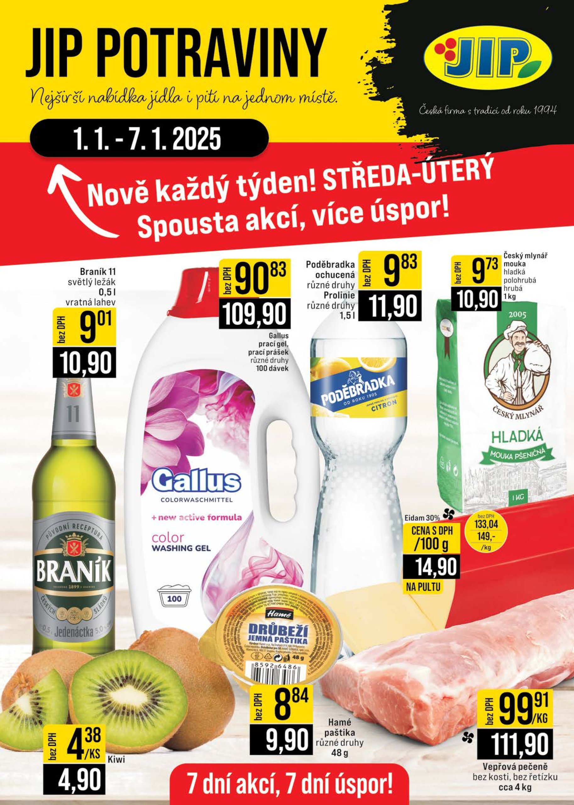 jip - Leták JIP - České Budějovice, Most, Svoboda nad Úpou, Náchod, Sušice od 01.01. do 07.01.