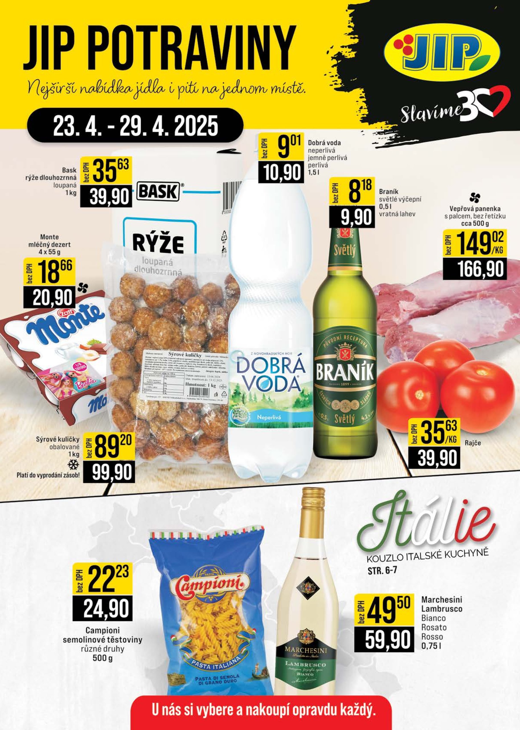 jip - Leták JIP - České Budějovice, Most, Svoboda nad Úpou, Náchod, Sušice od 23.04. do 29.04.