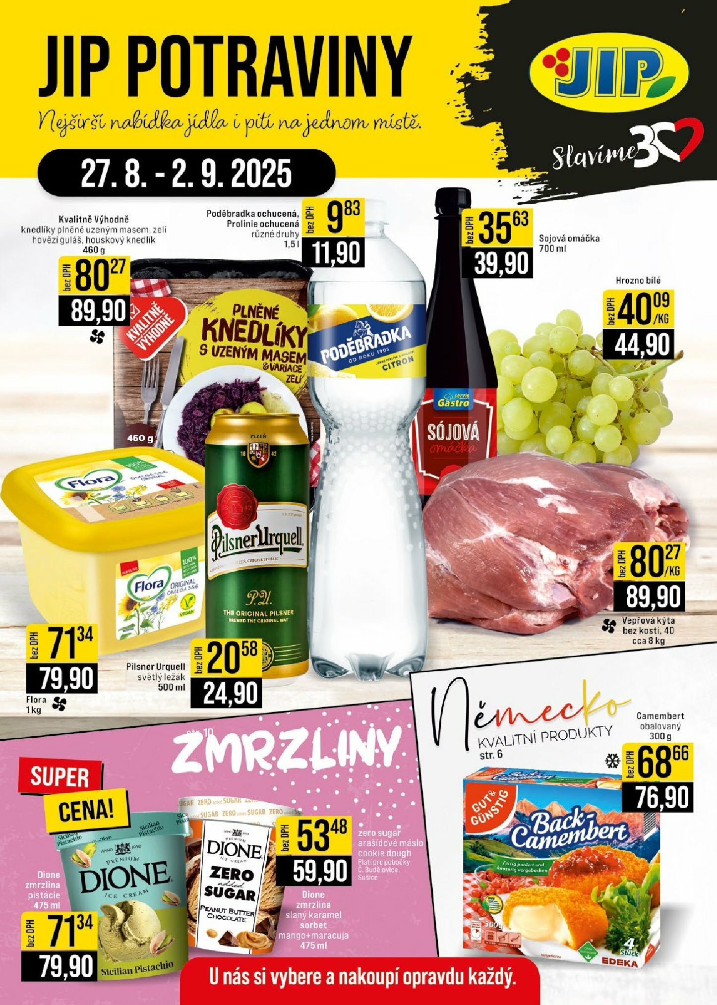 jip - Leták JIP - České Budějovice, Most, Svoboda nad Úpou, Náchod od 27.08. do 02.09.