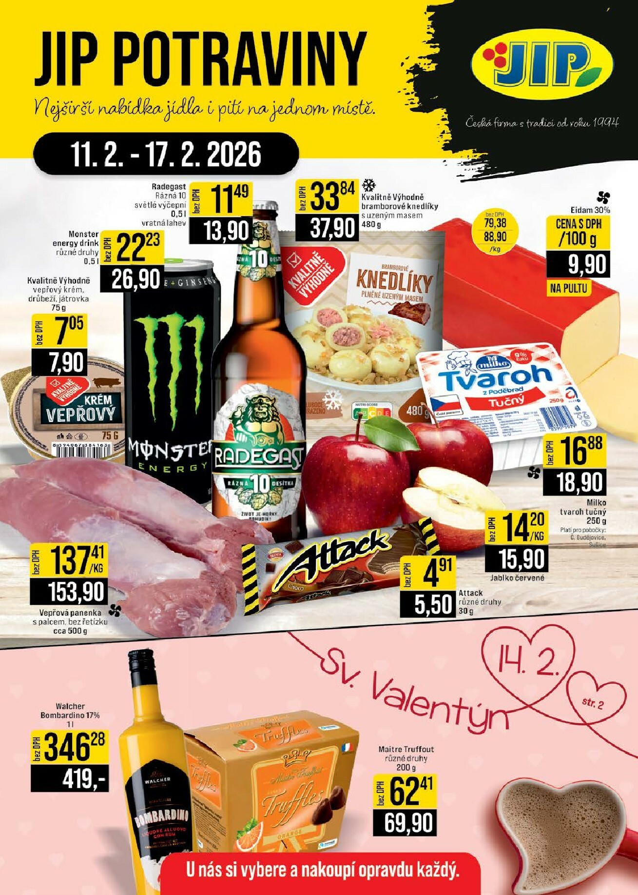 jip - JIP - České Budějovice, Most, Svoboda nad Úpou, Náchod, Sušice leták platný od středy 11.02.2026 do úterý 17.02.2026