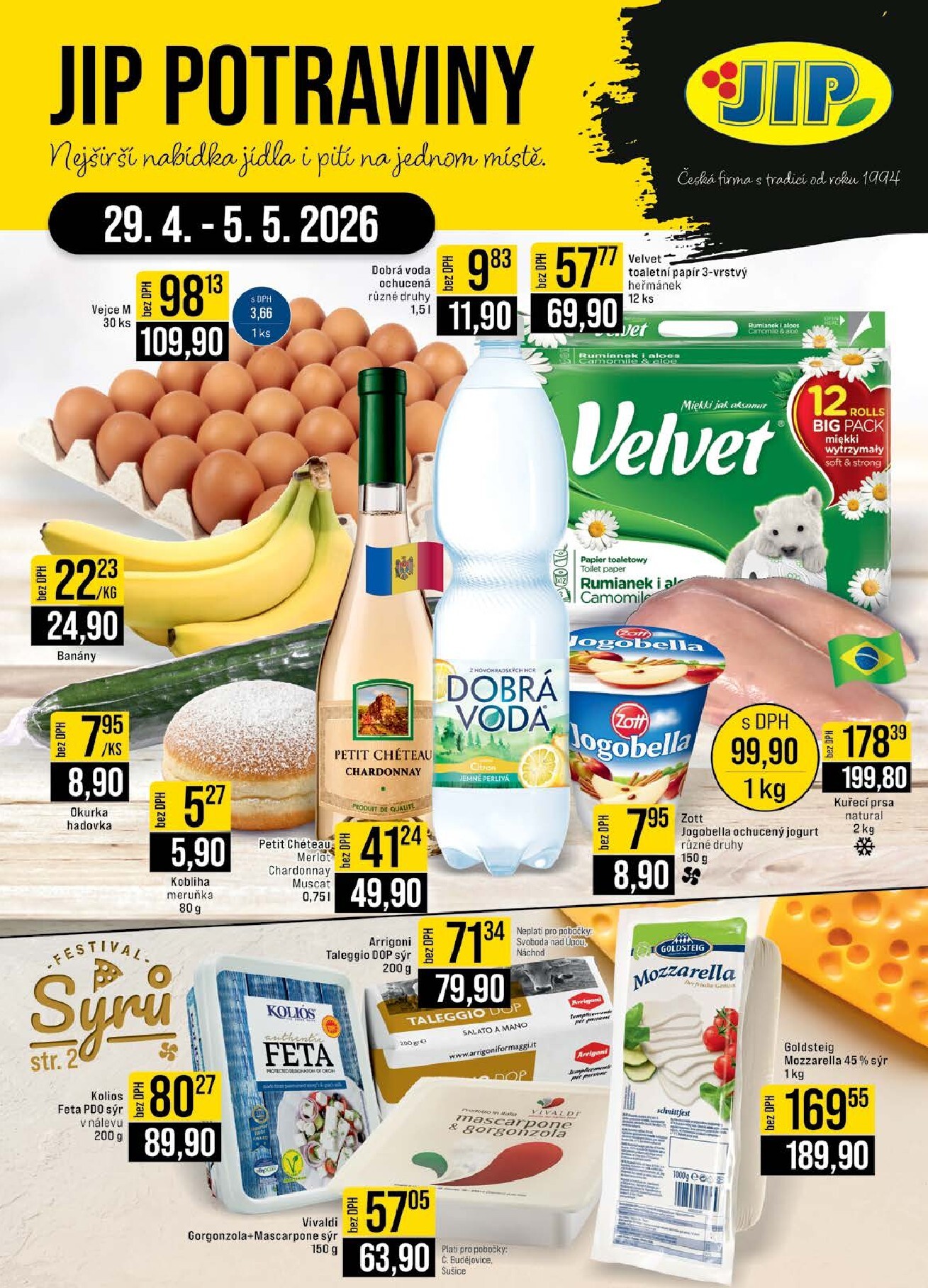 jip - Budoucí JIP - České Budějovice, Most, Svoboda nad Úpou, Náchod, Sušice leták platný od středy 29.04.2026 do úterý 05.05.2026