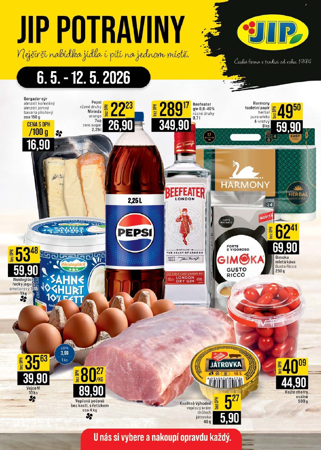 jip - JIP - České Budějovice, Most, Svoboda nad Úpou, Náchod, Sušice leták na příští týden od středy 06.05.2026 do úterý 12.05.2026