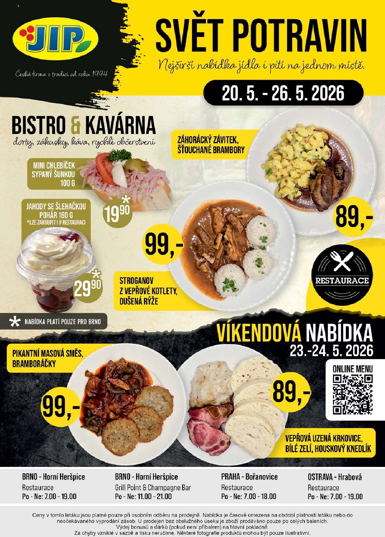 jip - JIP - Brno, Ostrava - Hrabová, Praha - Bořanovice, Jilemnice, Karlovy Vary, Olomouc, Pardubice, Zlín, Polička leták na příští týden od středy 20.05.2026 do úterý 26.05.2026 - page: 20