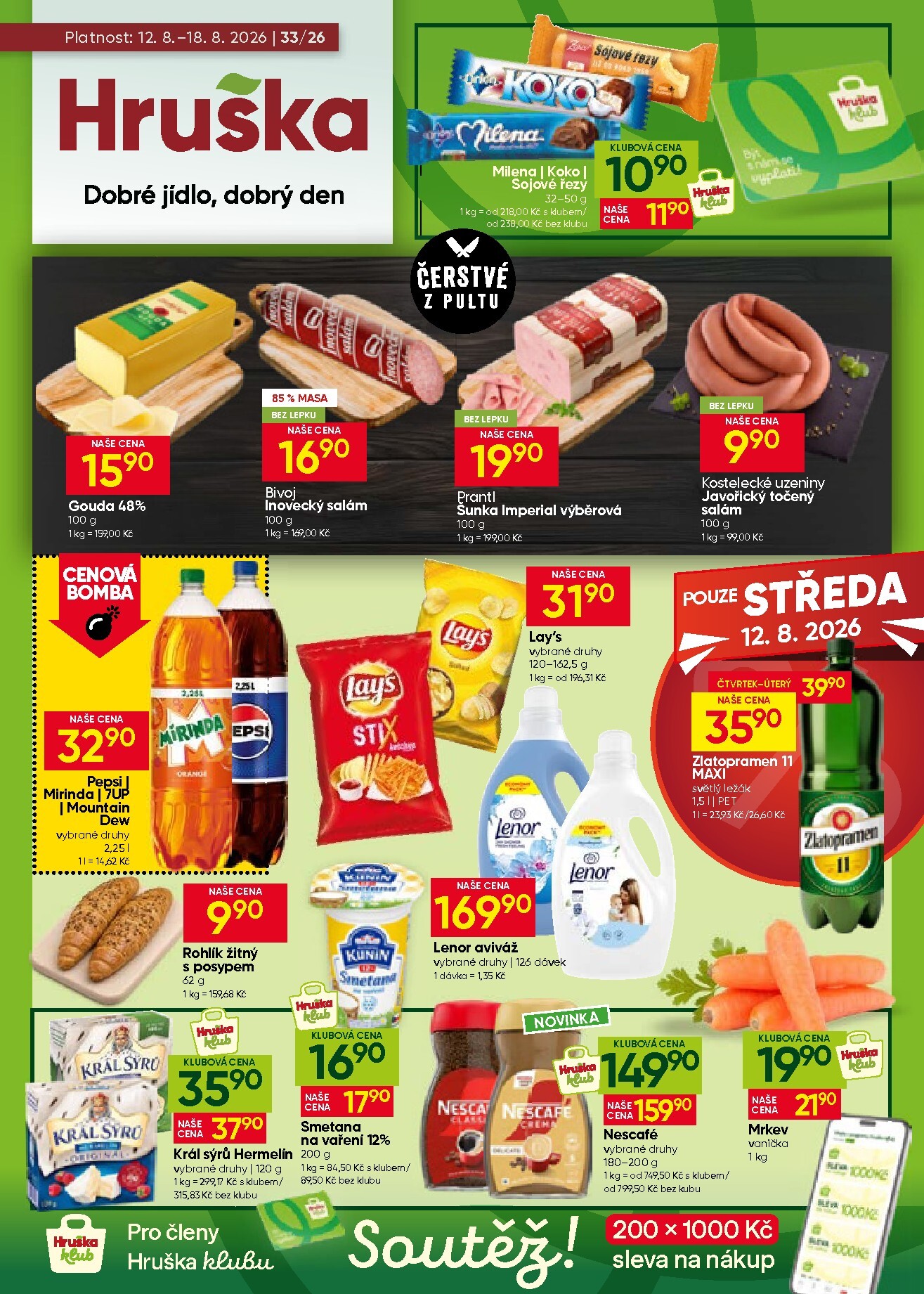 hruska - Aktuální Hruška leták platný od středy 12.08.2026 do úterý 18.08.2026