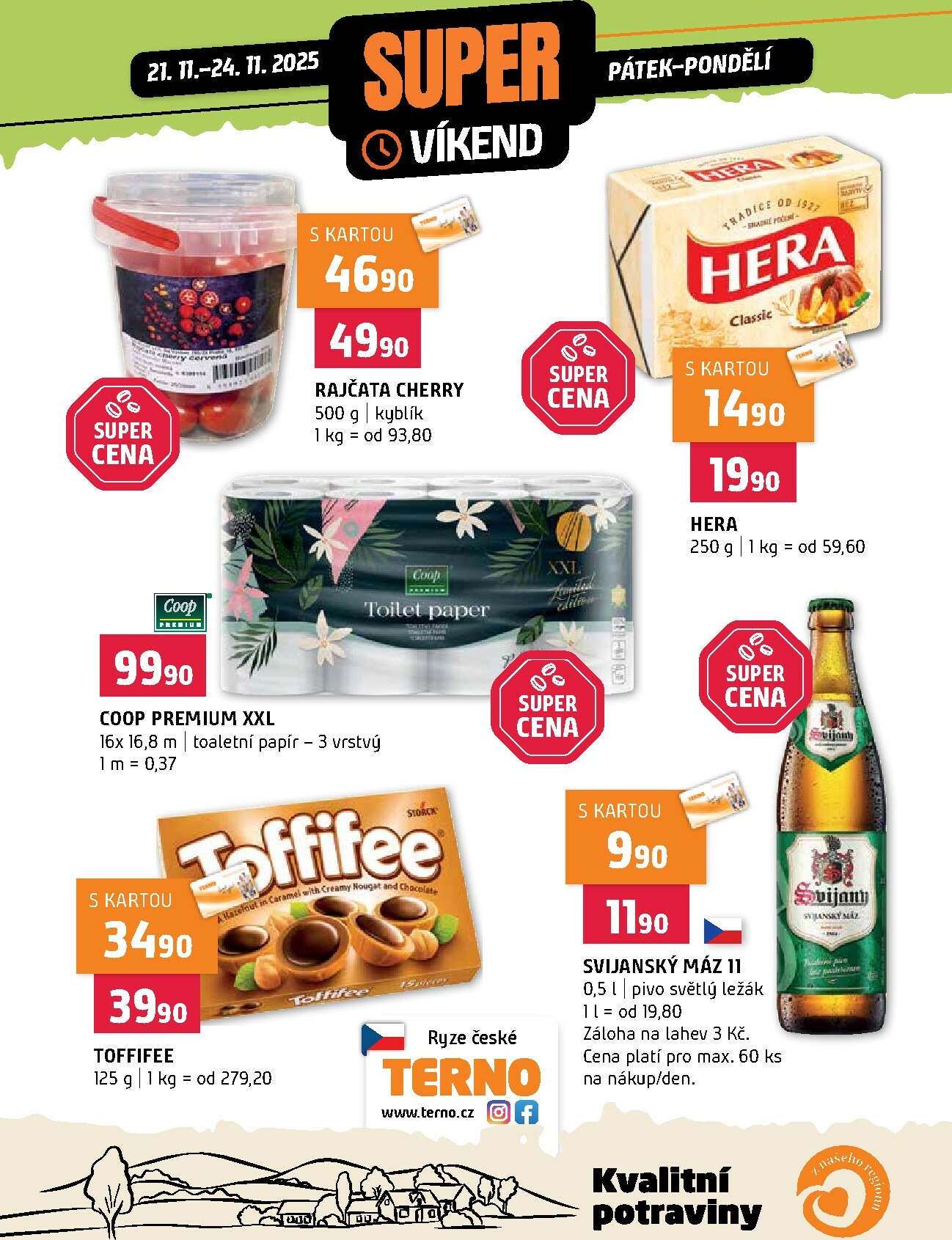 terno - Aktuální leták Terno - Super víkend od 21.11. do 24.11. - page: 1