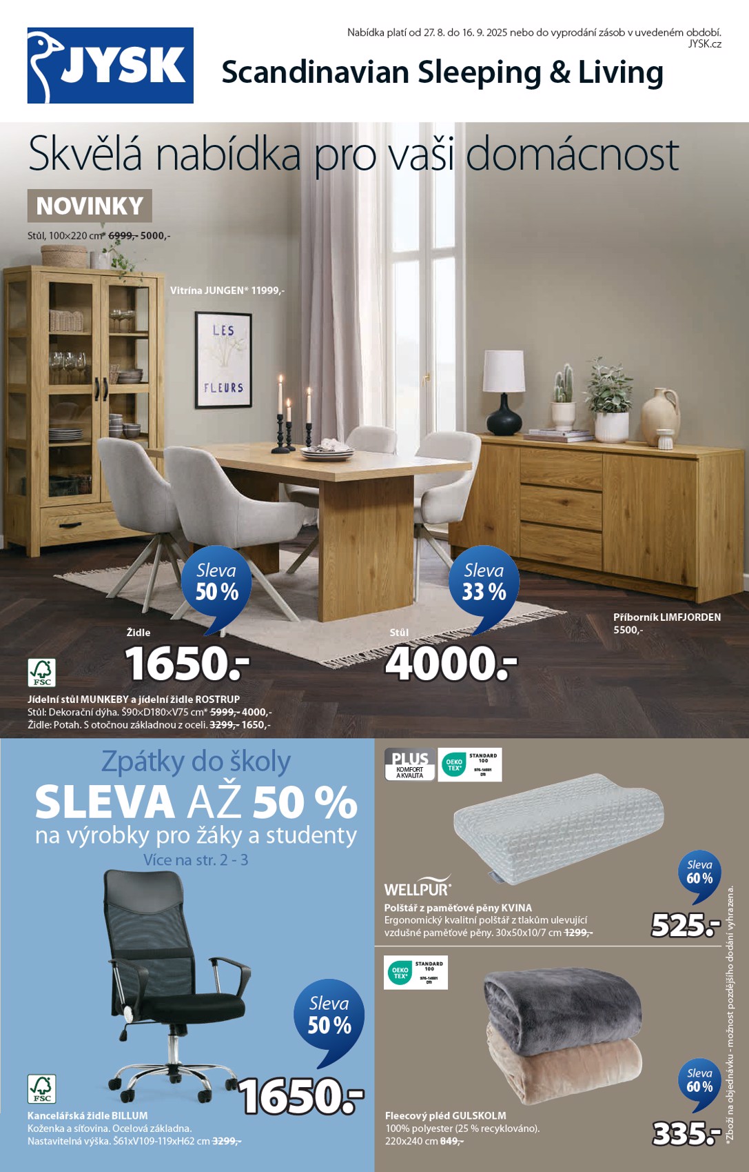jysk - Leták JYSK od 27.08. do 16.09. - page: 1