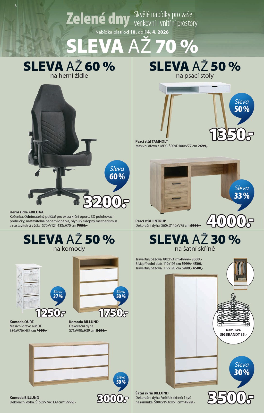 jysk - Aktuální JYSK - Slevy až 70 % leták platný od pátku 10.04.2026 do úterý 14.04.2026 - page: 8