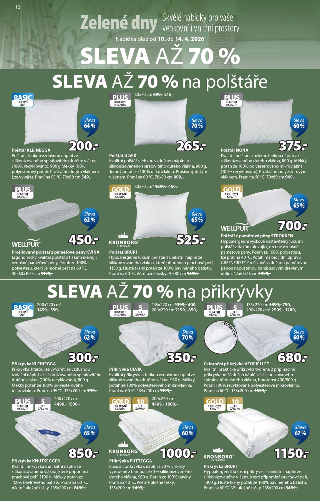 jysk - Aktuální JYSK - Slevy až 70 % leták platný od pátku 10.04.2026 do úterý 14.04.2026 - page: 12