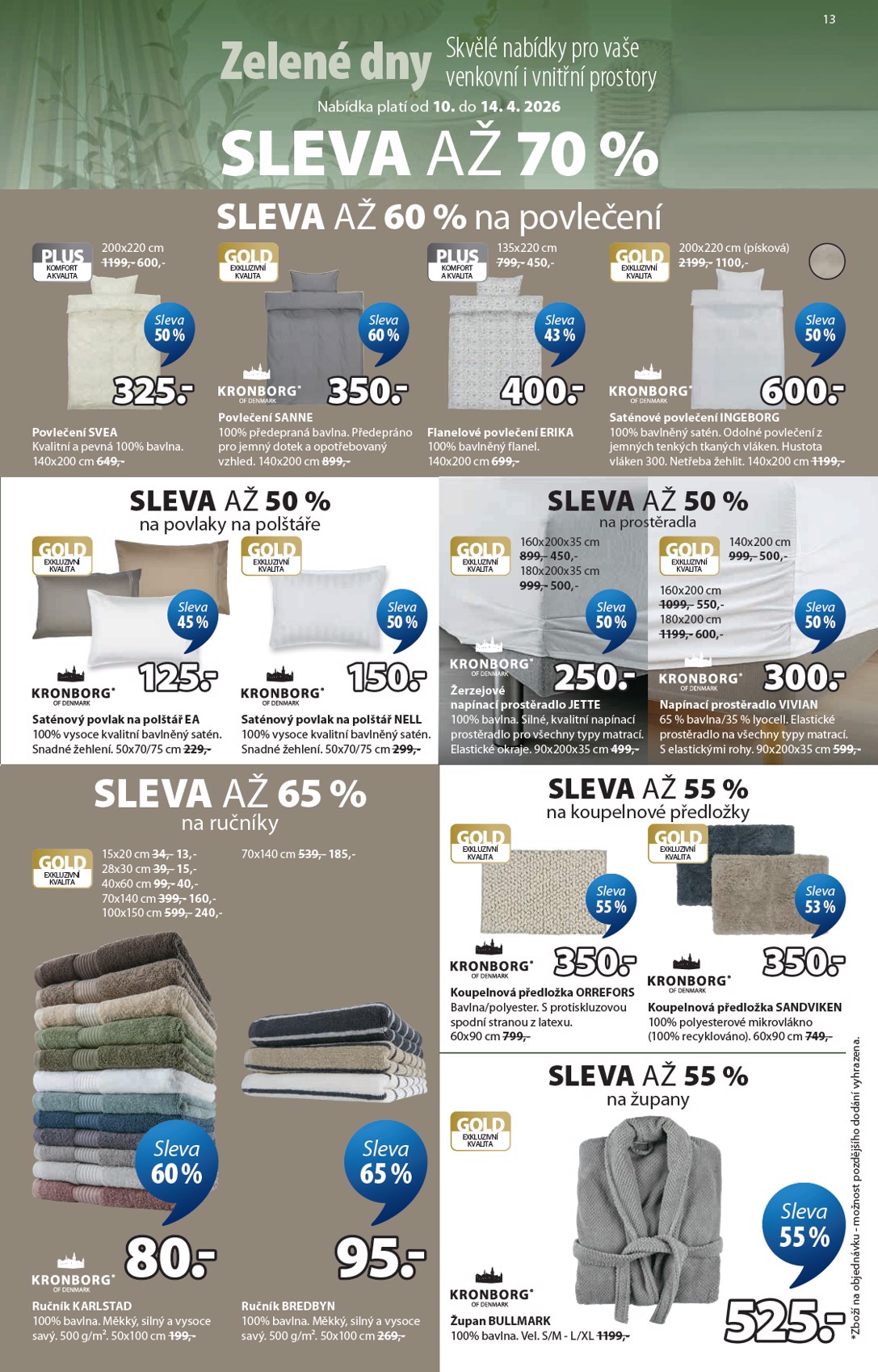 jysk - Aktuální JYSK - Slevy až 70 % leták platný od pátku 10.04.2026 do úterý 14.04.2026 - page: 13