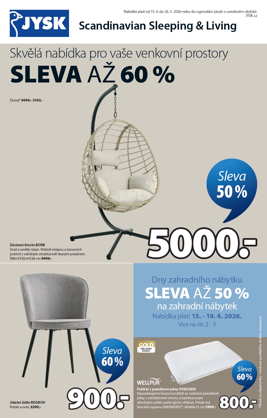 jysk - Aktuální JYSK leták platný od středy 15.04.2026 do úterý 26.05.2026