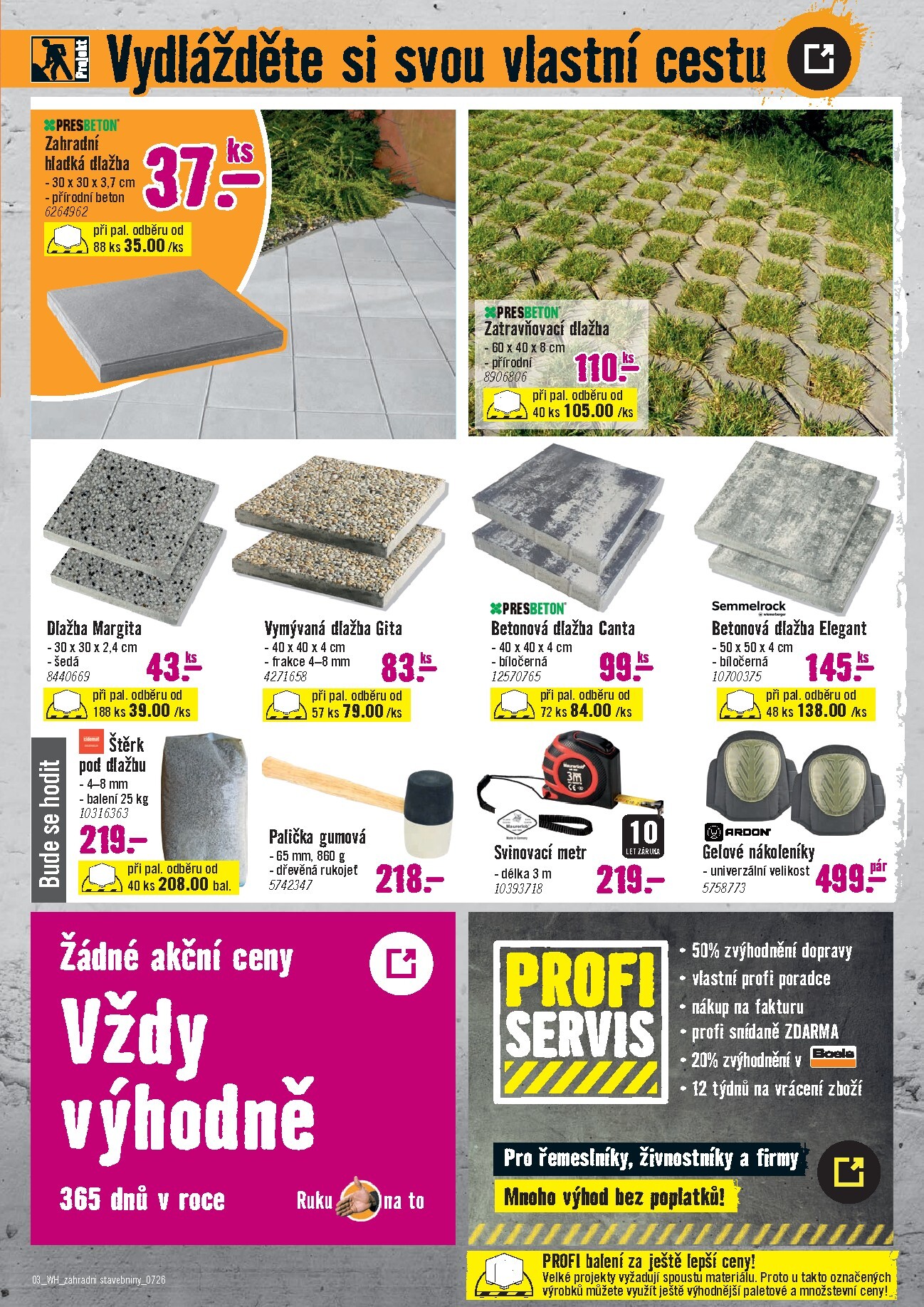 hornbach - Aktuální Hornbach - Betonové dlažby, palisády a obrubníky, plotové prvky leták platný od středy 08.07.2026 do úterý 21.07.2026 - page: 3