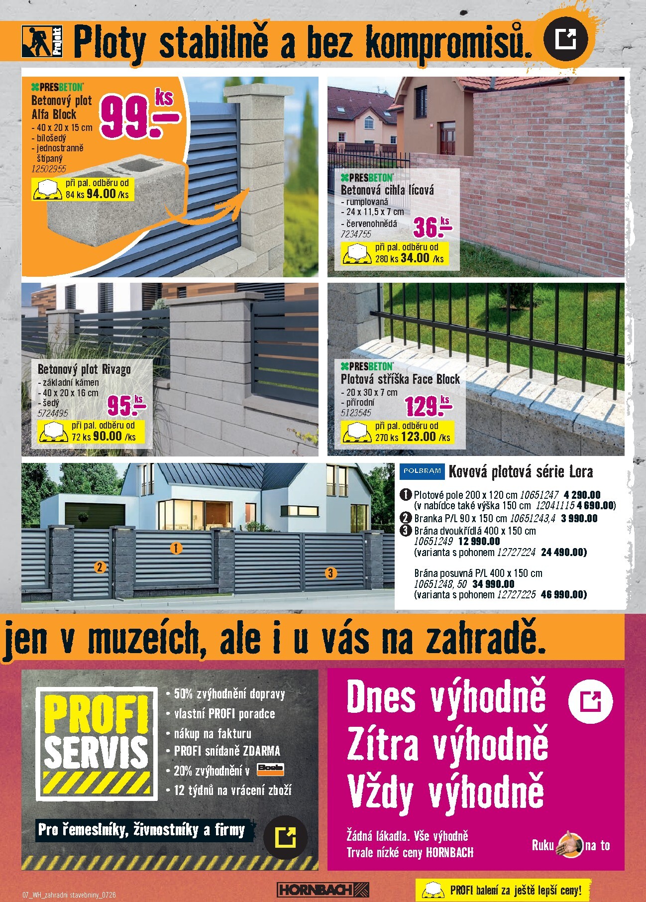 hornbach - Aktuální Hornbach - Betonové dlažby, palisády a obrubníky, plotové prvky leták platný od středy 08.07.2026 do úterý 21.07.2026 - page: 7