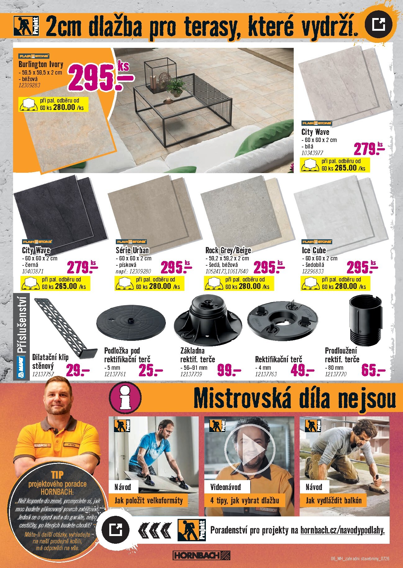 hornbach - Aktuální Hornbach - Betonové dlažby, palisády a obrubníky, plotové prvky leták platný od středy 08.07.2026 do úterý 21.07.2026 - page: 6