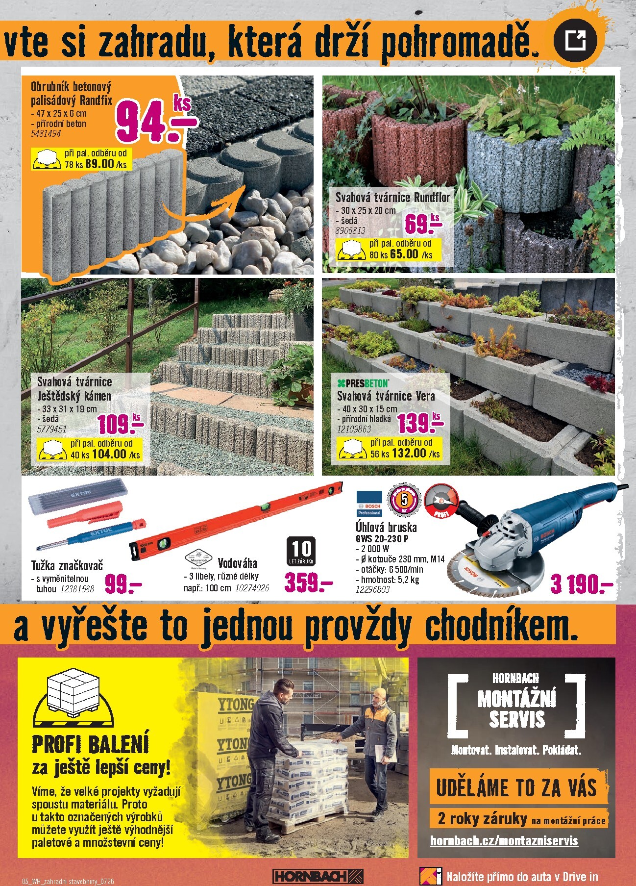 hornbach - Aktuální Hornbach - Betonové dlažby, palisády a obrubníky, plotové prvky leták platný od středy 08.07.2026 do úterý 21.07.2026 - page: 5