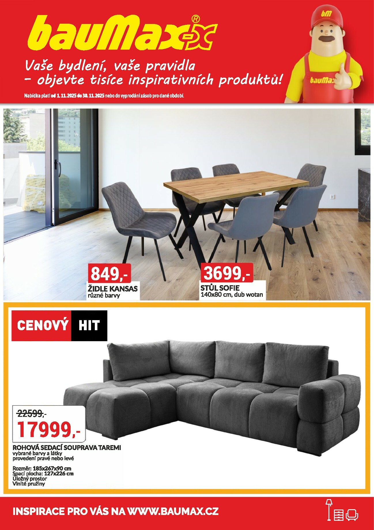 baumax - Aktuální leták Baumax - Vaše bydlení, vaše pravidla od 01.11. do 30.11.