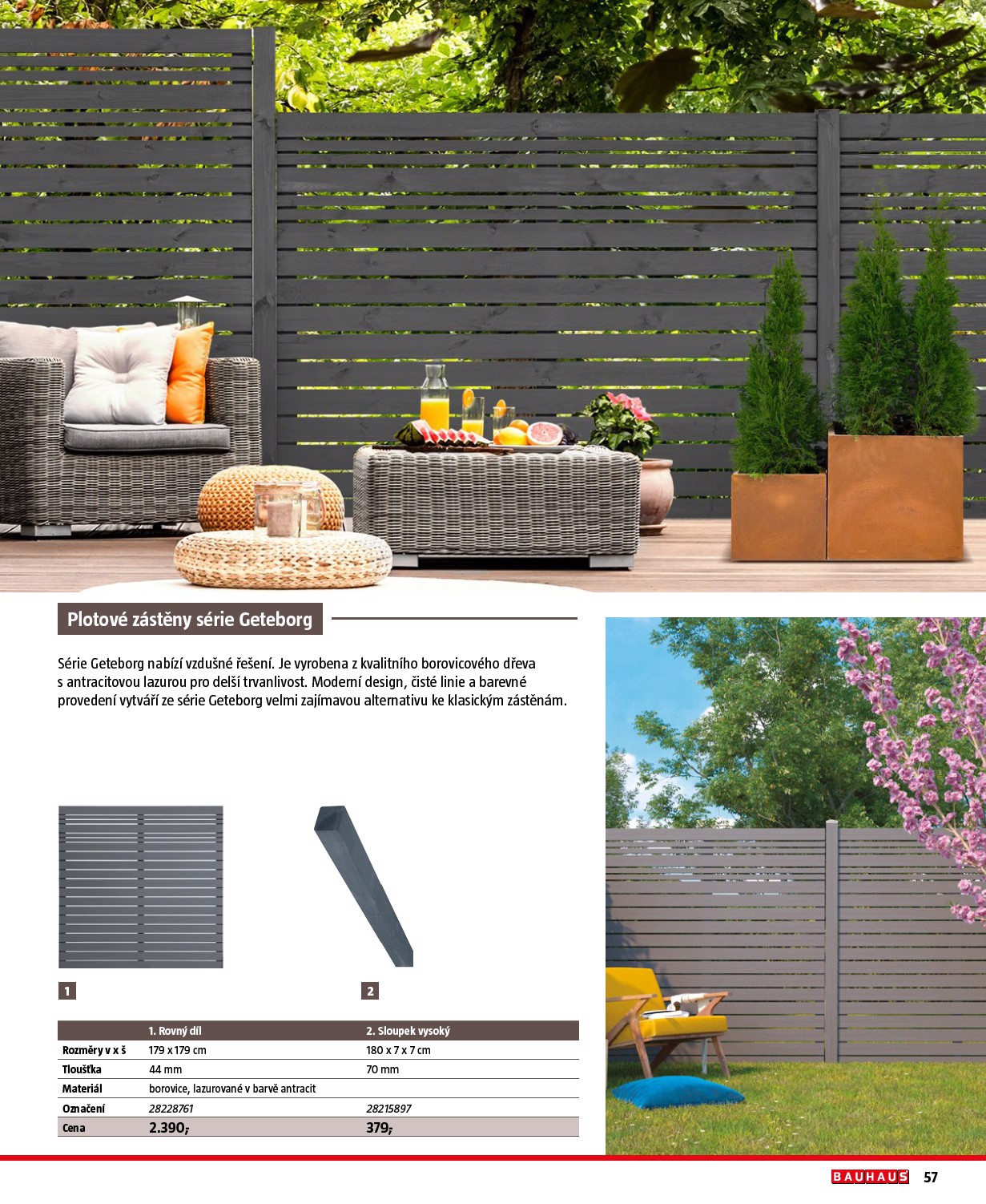 bauhaus - Bauhaus - Katalog Ploty a stínění leták platný od úterý 17.03.2026 do soboty 31.10.2026 - page: 57