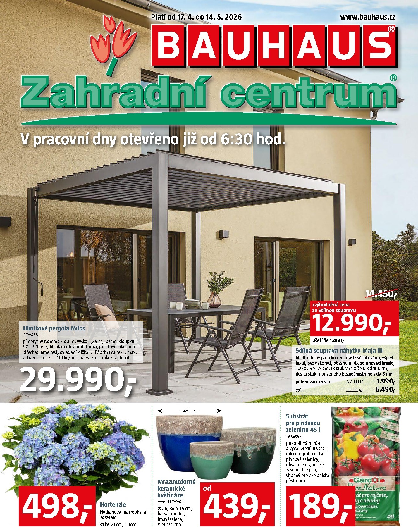 bauhaus - Aktuální Bauhaus - Zahradní centrum leták platný od pátku 17.04.2026 do čtvrtka 14.05.2026 - page: 1