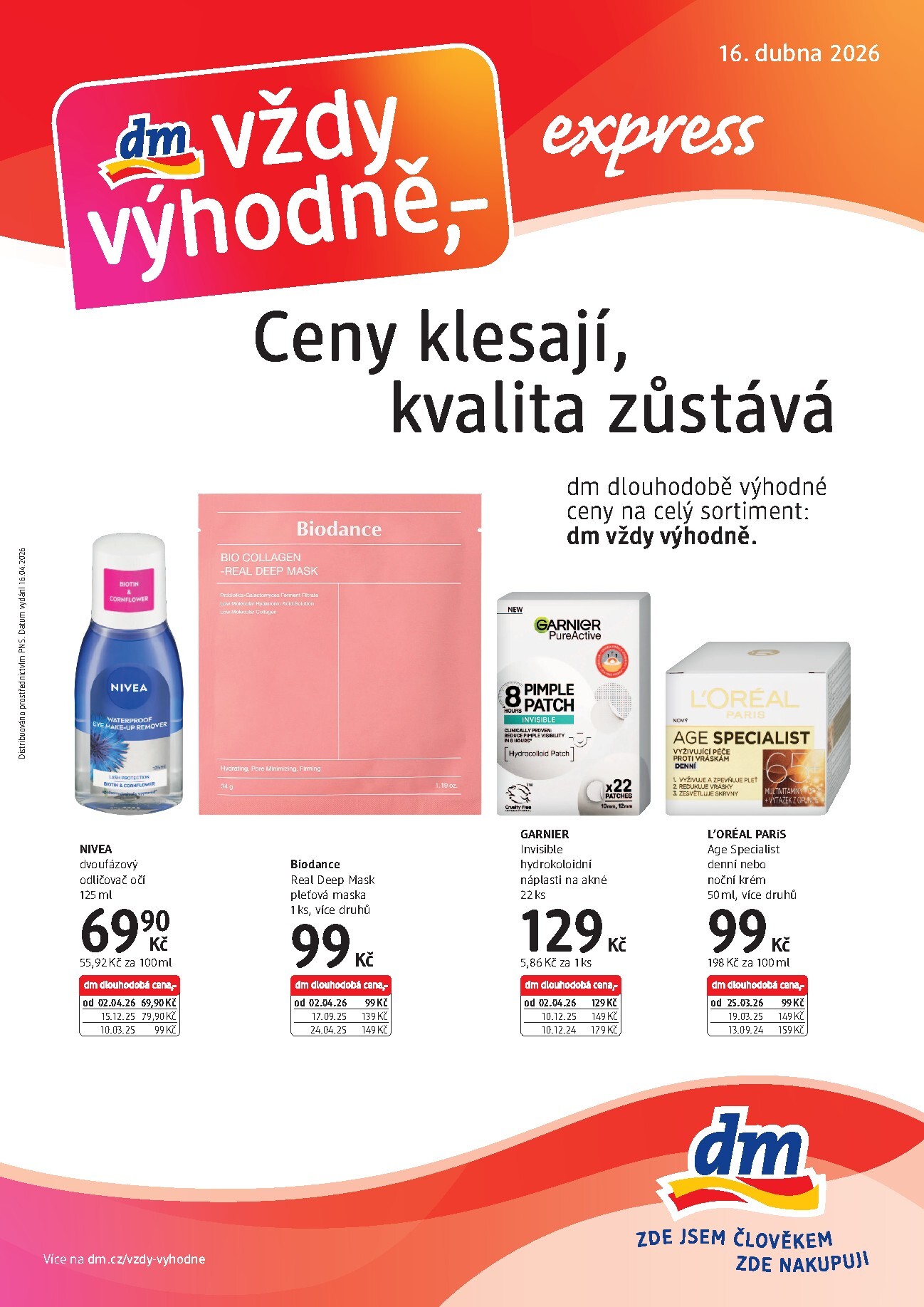 dm-drogerie - Aktuální dm drogerie - express leták platný od čtvrtka 16.04.2026 do středy 29.04.2026 - page: 1