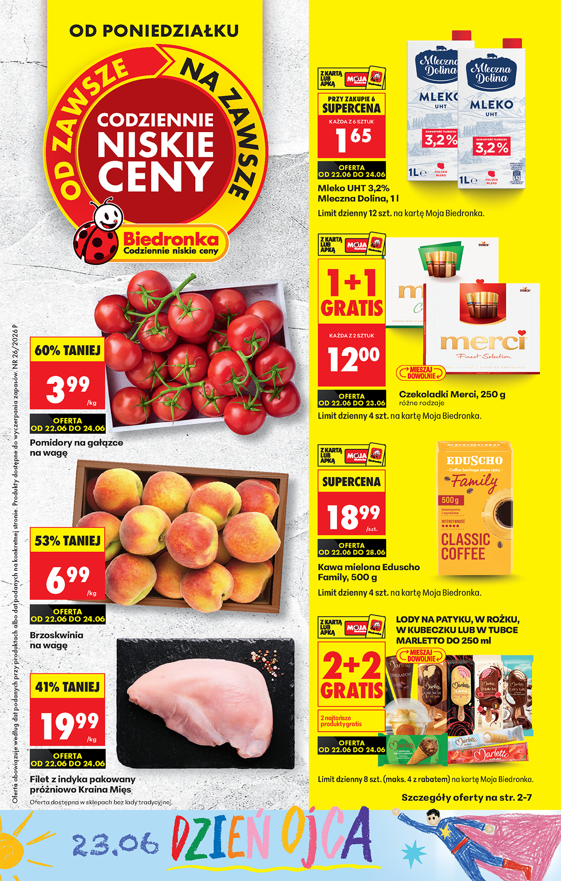 biedronka - Aktuální Biedronka leták platný od pondělí 22.06.2026 do soboty 27.06.2026 - page: 1
