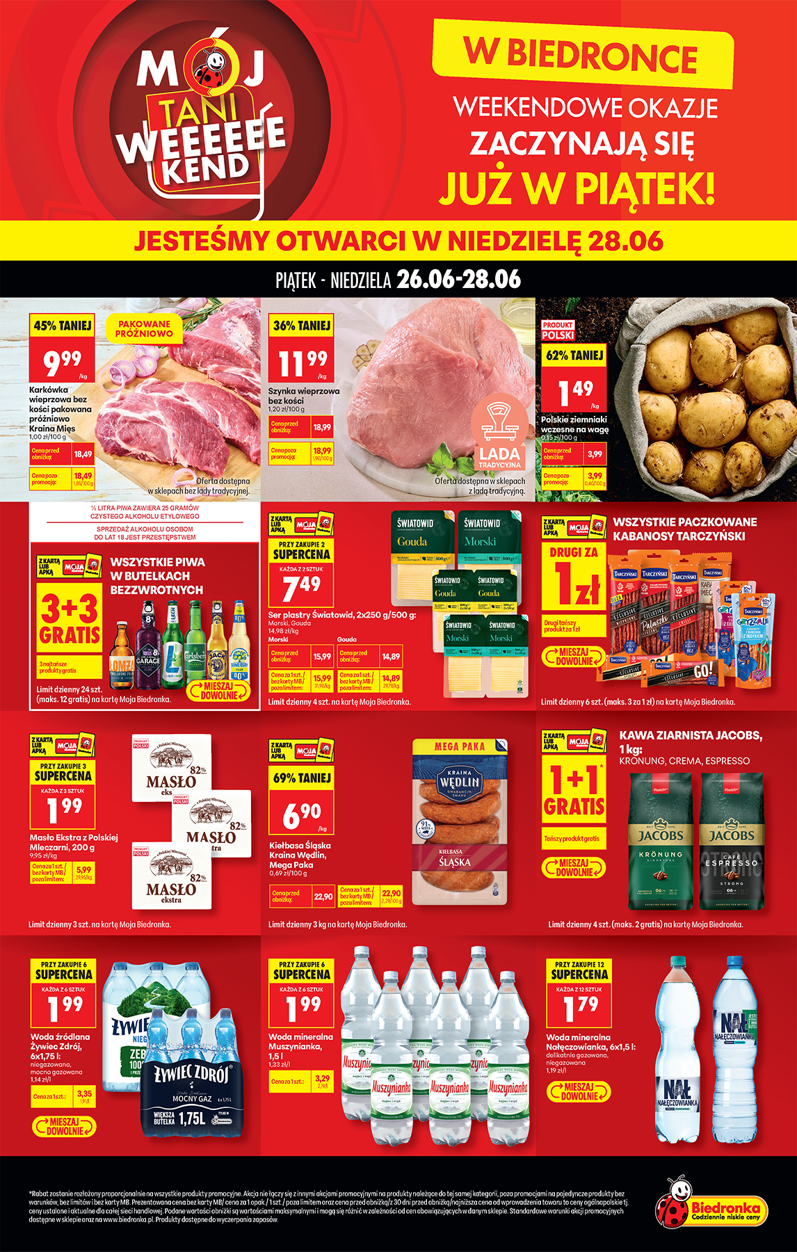 biedronka - Aktuální Biedronka - Tani weekend leták platný od pátku 26.06.2026 do neděle 28.06.2026
