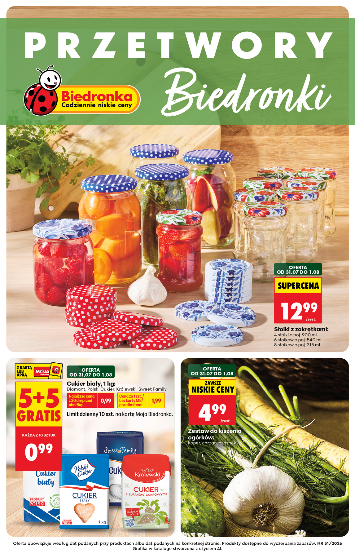 biedronka - Aktuální Biedronka leták platný od pátku 31.07.2026 do soboty 01.08.2026