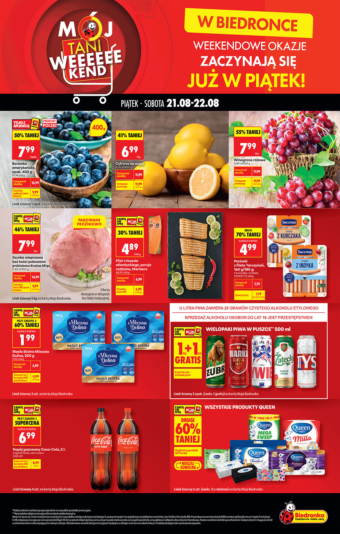 biedronka - Aktuální Biedronka - Tani weekend leták platný od pátku 21.08.2026 do soboty 22.08.2026