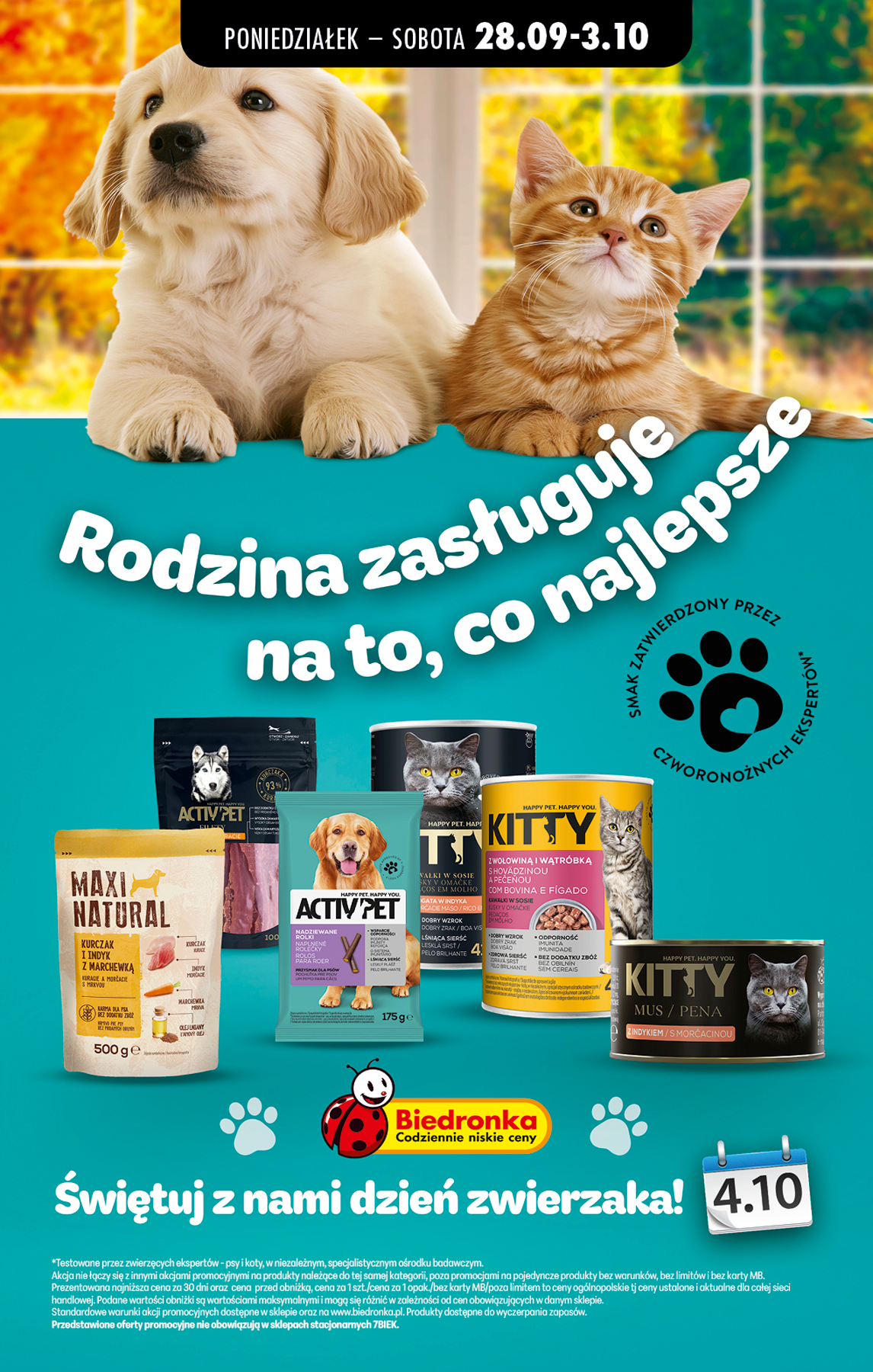 biedronka - Aktuální Biedronka - Petfood leták platný od pondělí 28.09.2026 do soboty 03.10.2026
