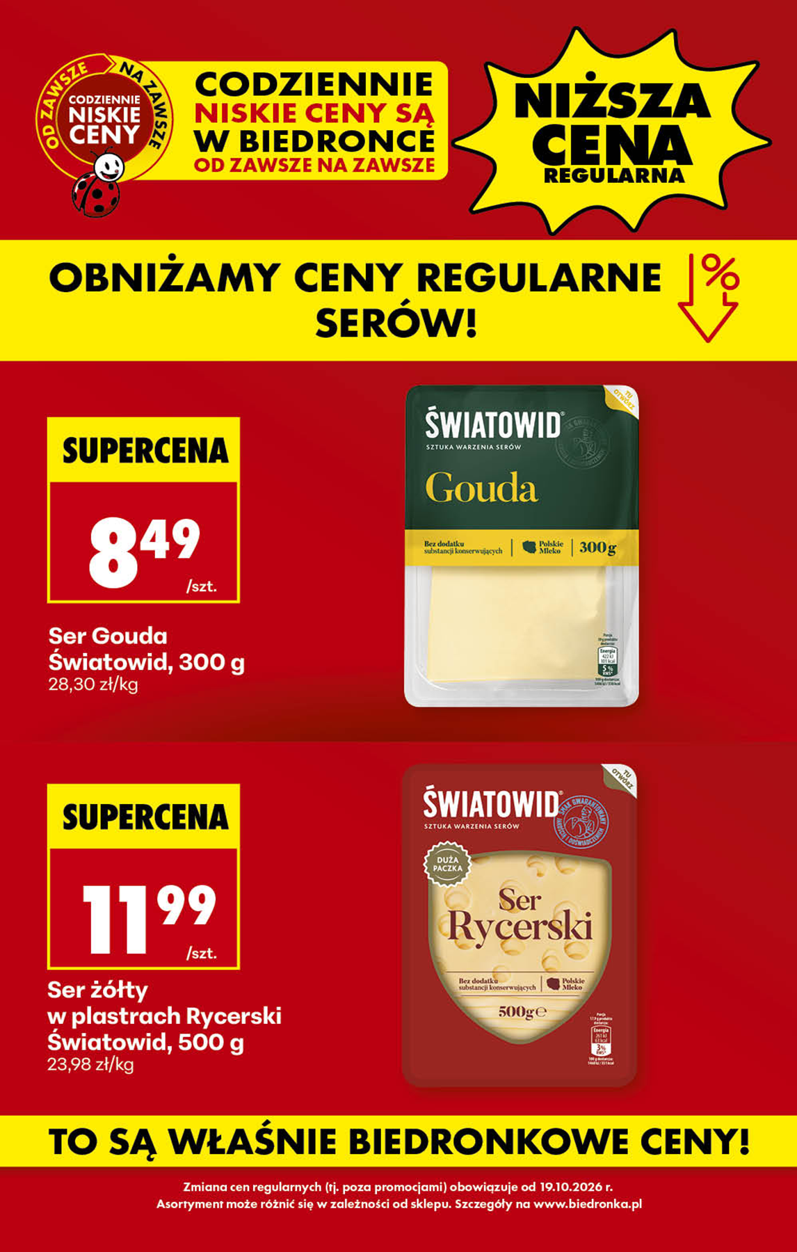 biedronka - Aktuální Biedronka - Sery leták platný od pondělí 19.10.2026 do soboty 31.10.2026