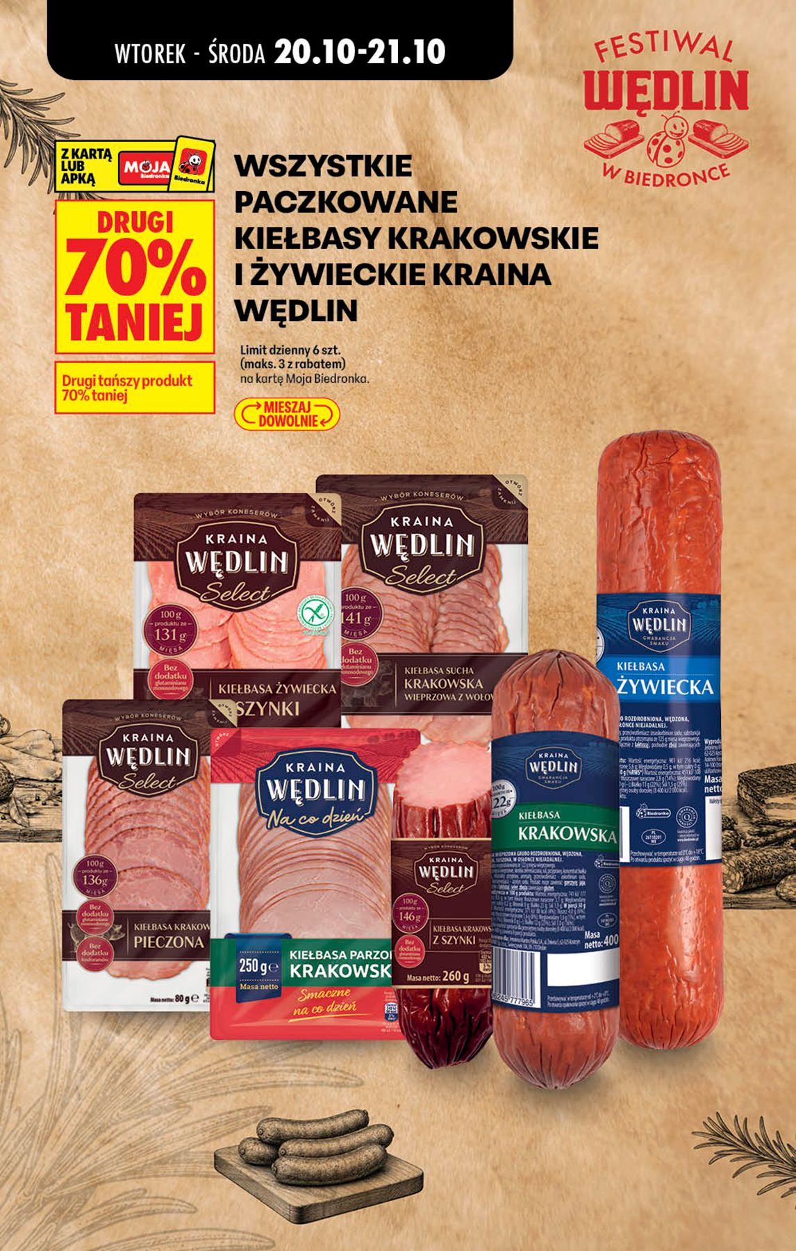 biedronka - Aktuální Biedronka - Festiwal wędlin leták platný od úterý 20.10.2026 do středy 21.10.2026 - page: 2