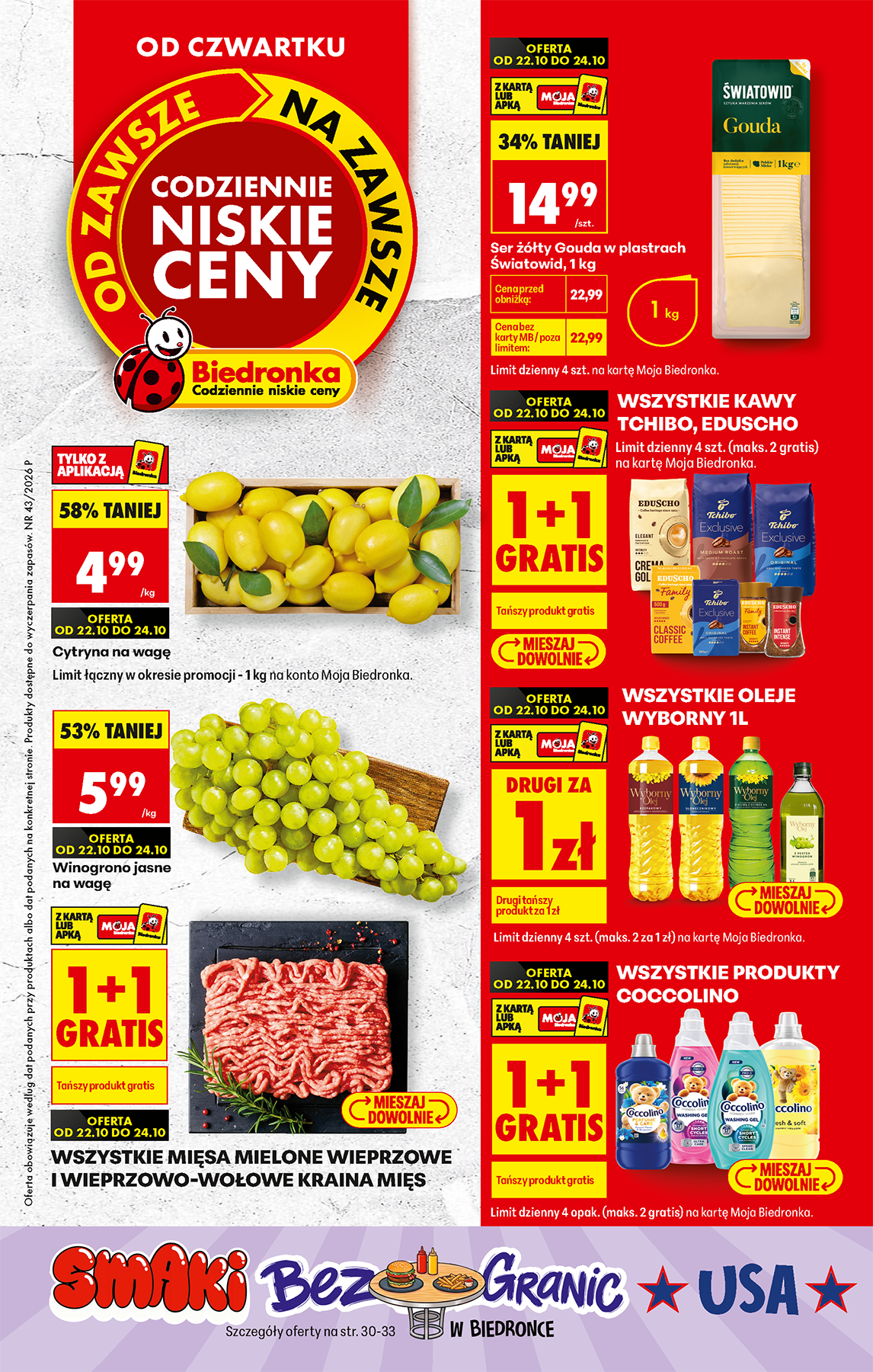 biedronka - Aktuální Biedronka - nabídky čtvrtek až sobota leták platný od čtvrtka 22.10.2026 do soboty 24.10.2026