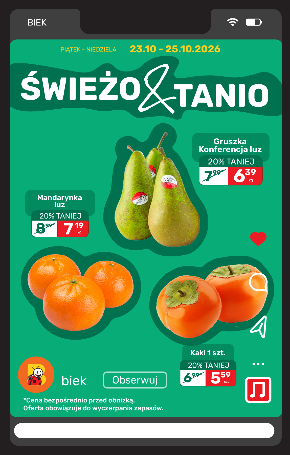 biedronka - Aktuální Biedronka - Biek leták platný od pátku 23.10.2026 do soboty 31.10.2026 - page: 7