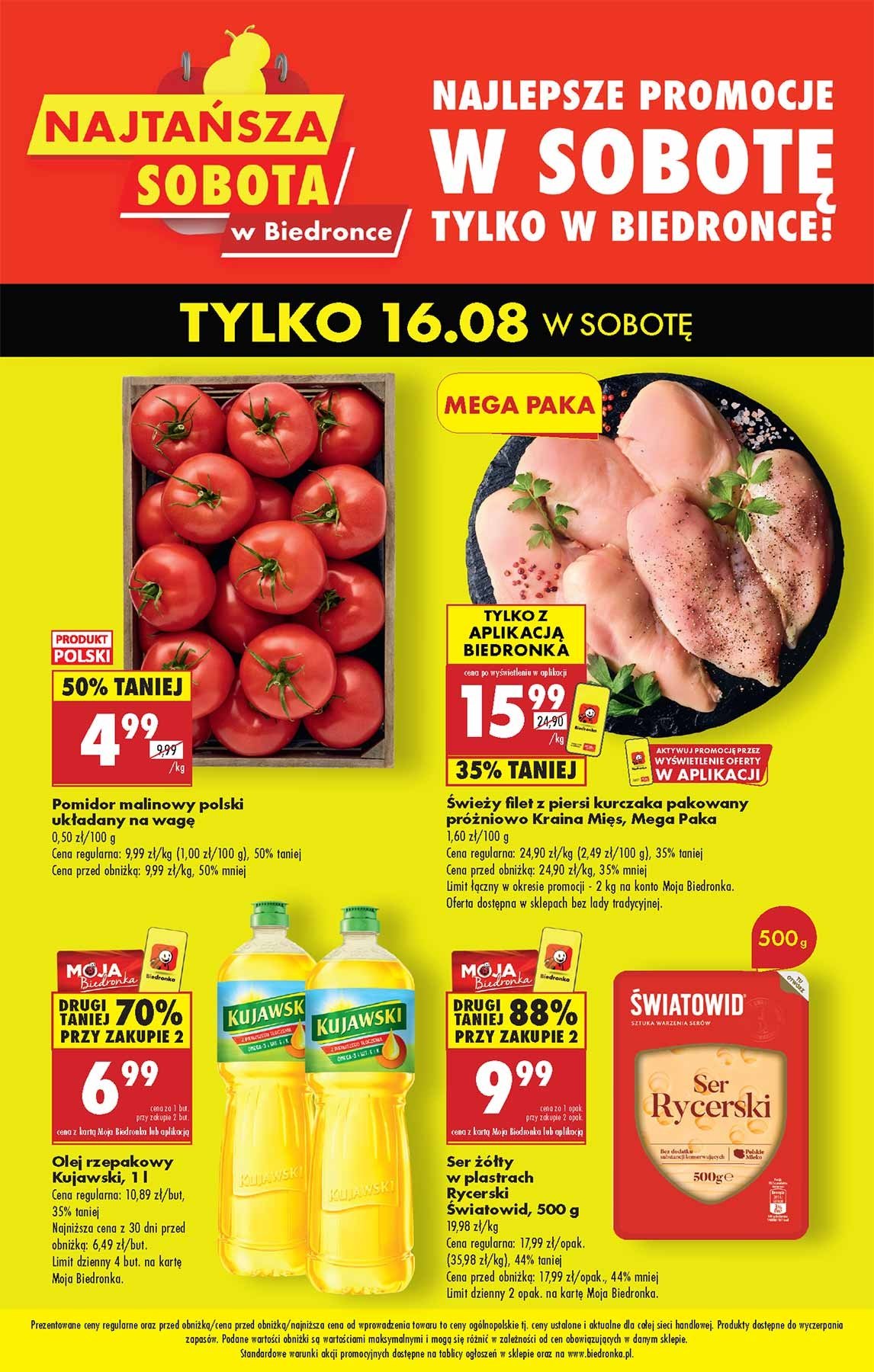 biedronka - Leták Biedronka - Najtansza sobota od 16.08. do 16.08.