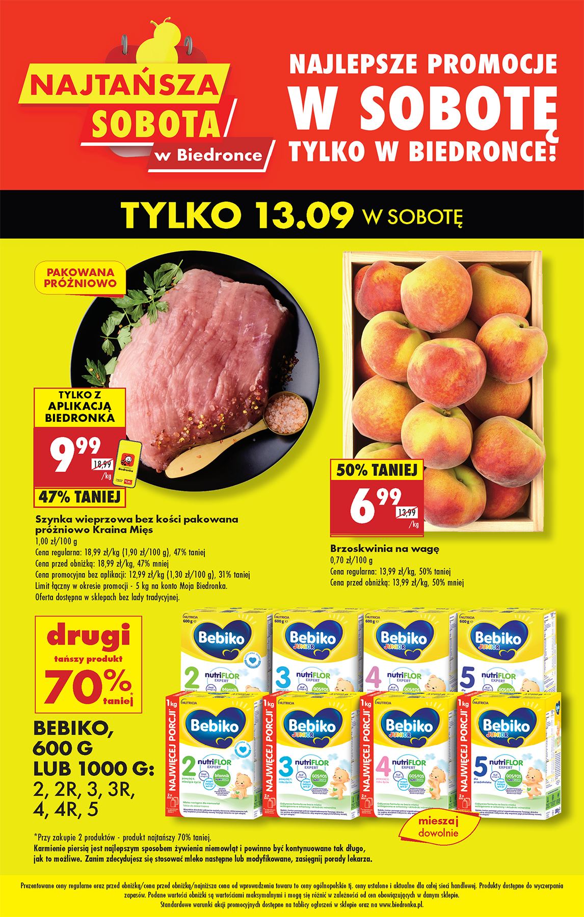 biedronka - Leták Biedronka - Najtańsza sobota od 13.09. do 13.09.