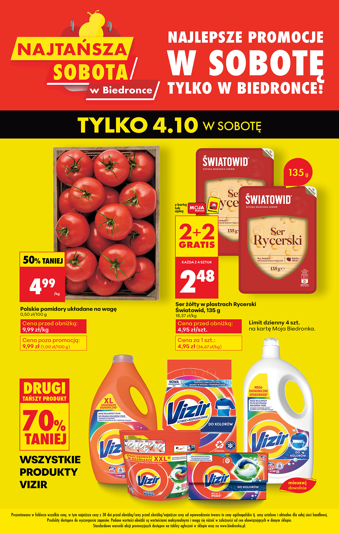 biedronka - Aktuální leták Biedronka - Najtańsza sobota od 04.10. do 04.10.