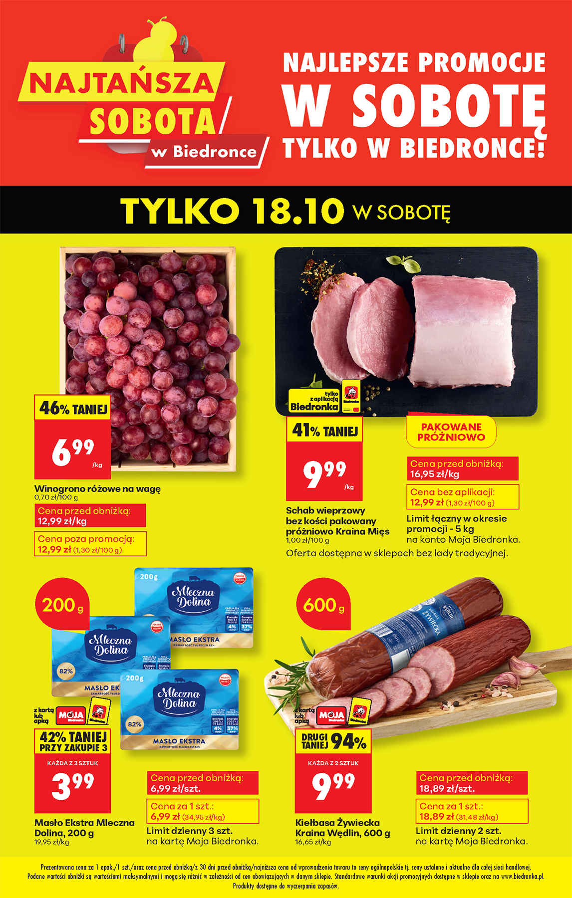 biedronka - Aktuální leták Biedronka - Najtańsza sobota od 18.10. do 18.10.