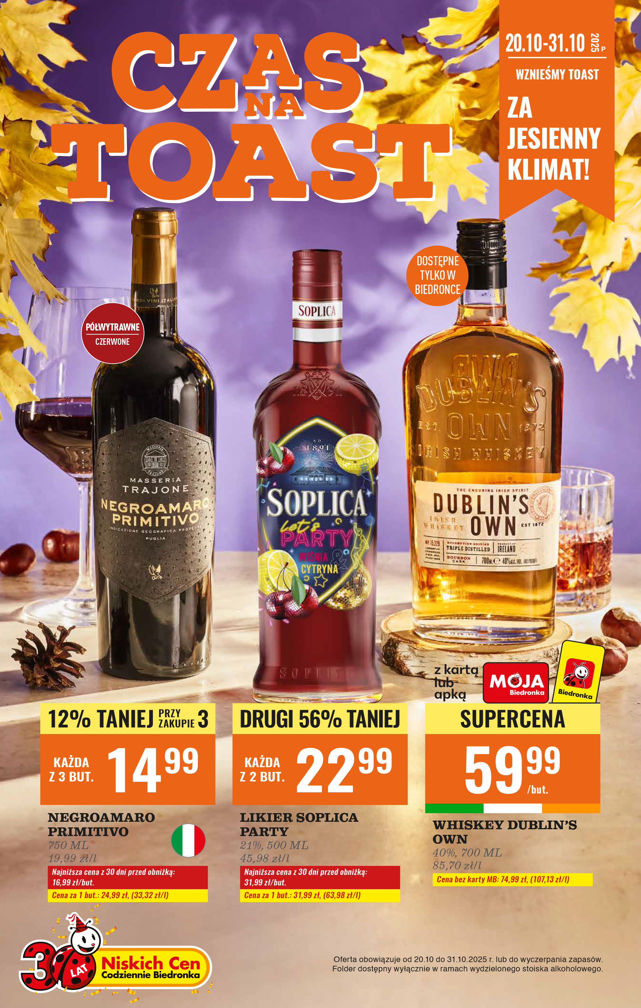 biedronka - Aktuální leták Biedronka - Alkohole od 20.10. do 31.10.