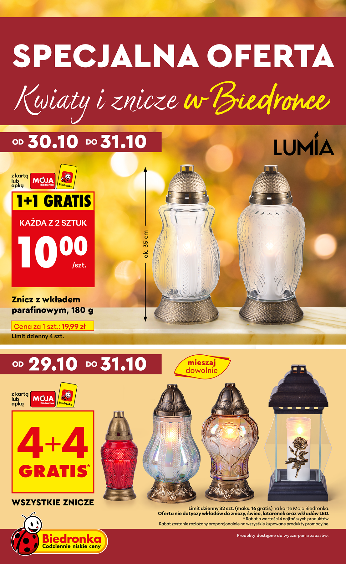 biedronka - Aktuální leták Biedronka - Kwiaty i znicze od 29.10. do 31.10.