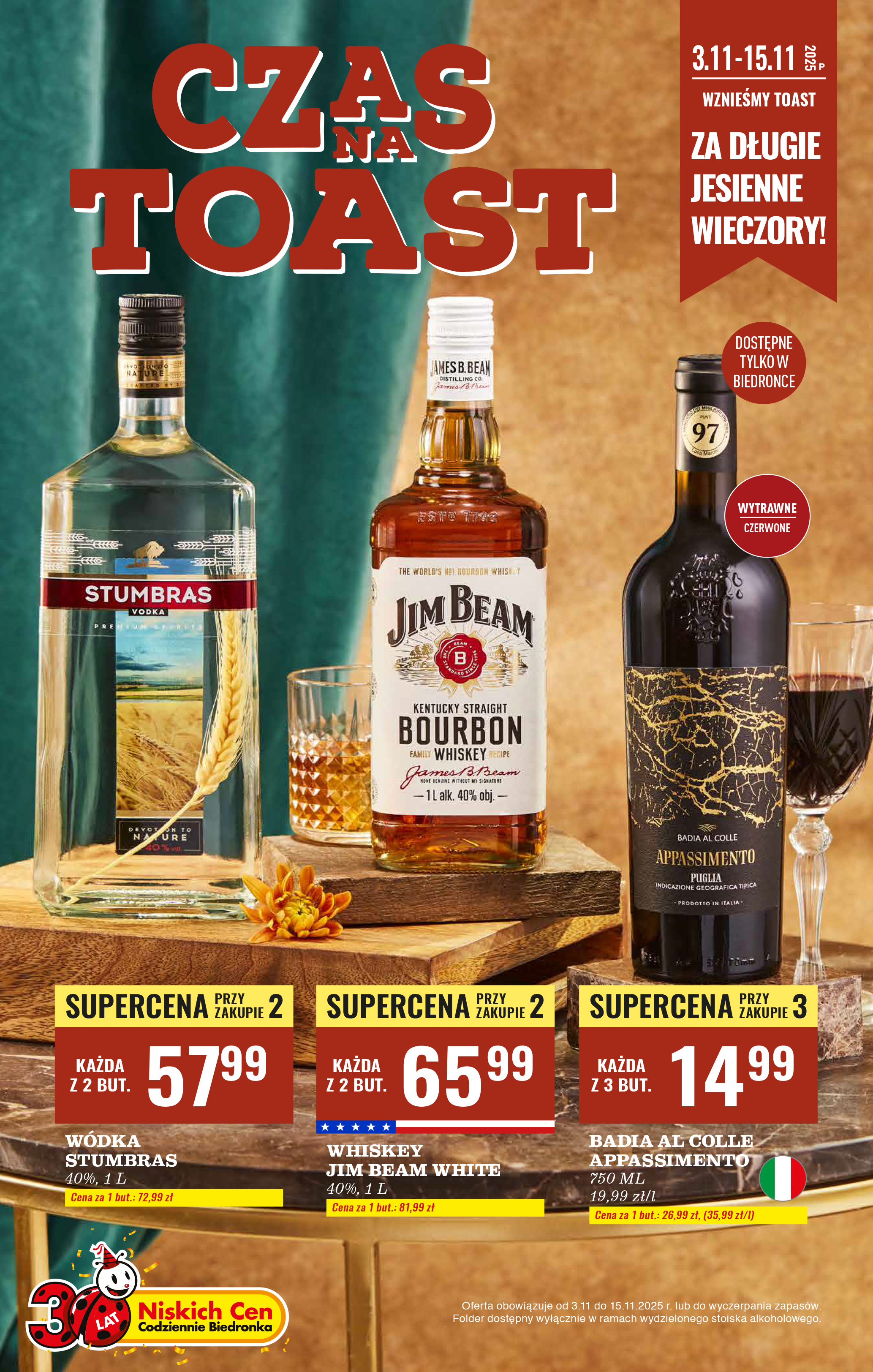 biedronka - Aktuální leták Biedronka - Czas na Toast od 03.11. do 15.11.