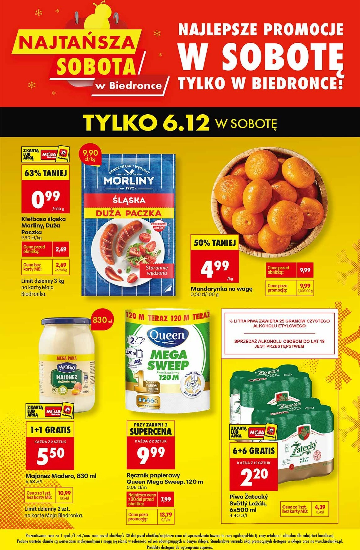 biedronka - Aktuální leták Biedronka - Najtańszy sobota od 06.12. do 06.12.