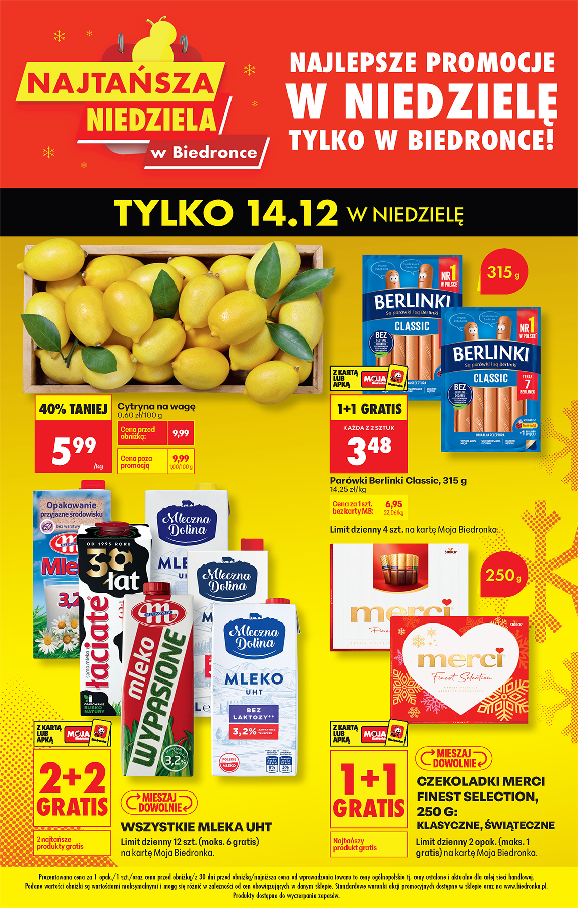 biedronka - Aktuální leták Biedronka - Najtańsza niedziela od 14.12. do 14.12.