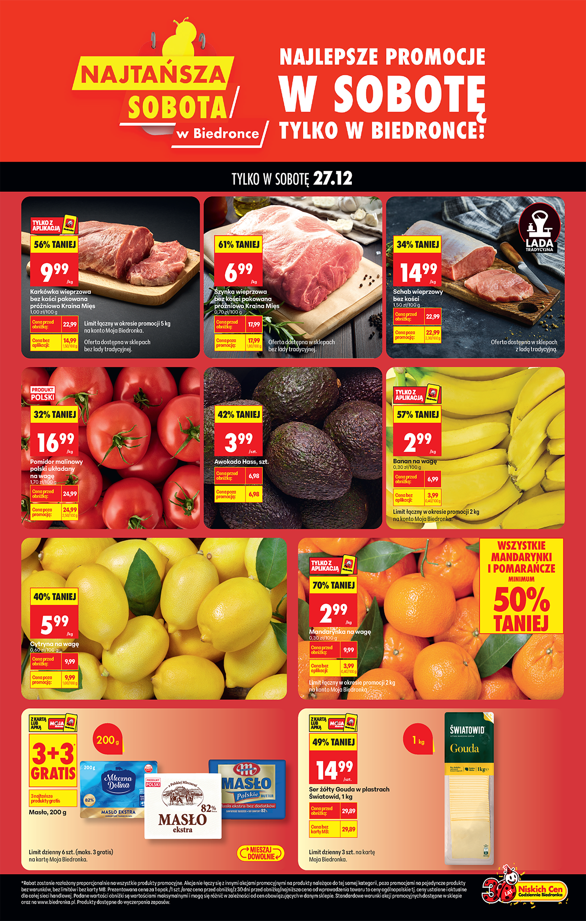biedronka - Aktuální leták Biedronka - Najtańsza sobota od 27.12. do 27.12.