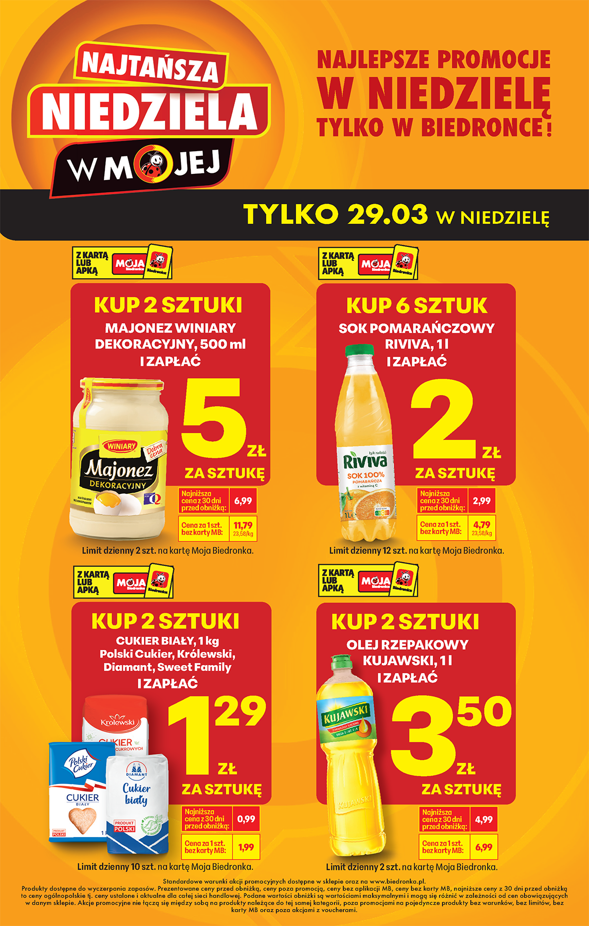 biedronka - Biedronka - Najtańsza niedziela leták platný od neděle 29.03.2026