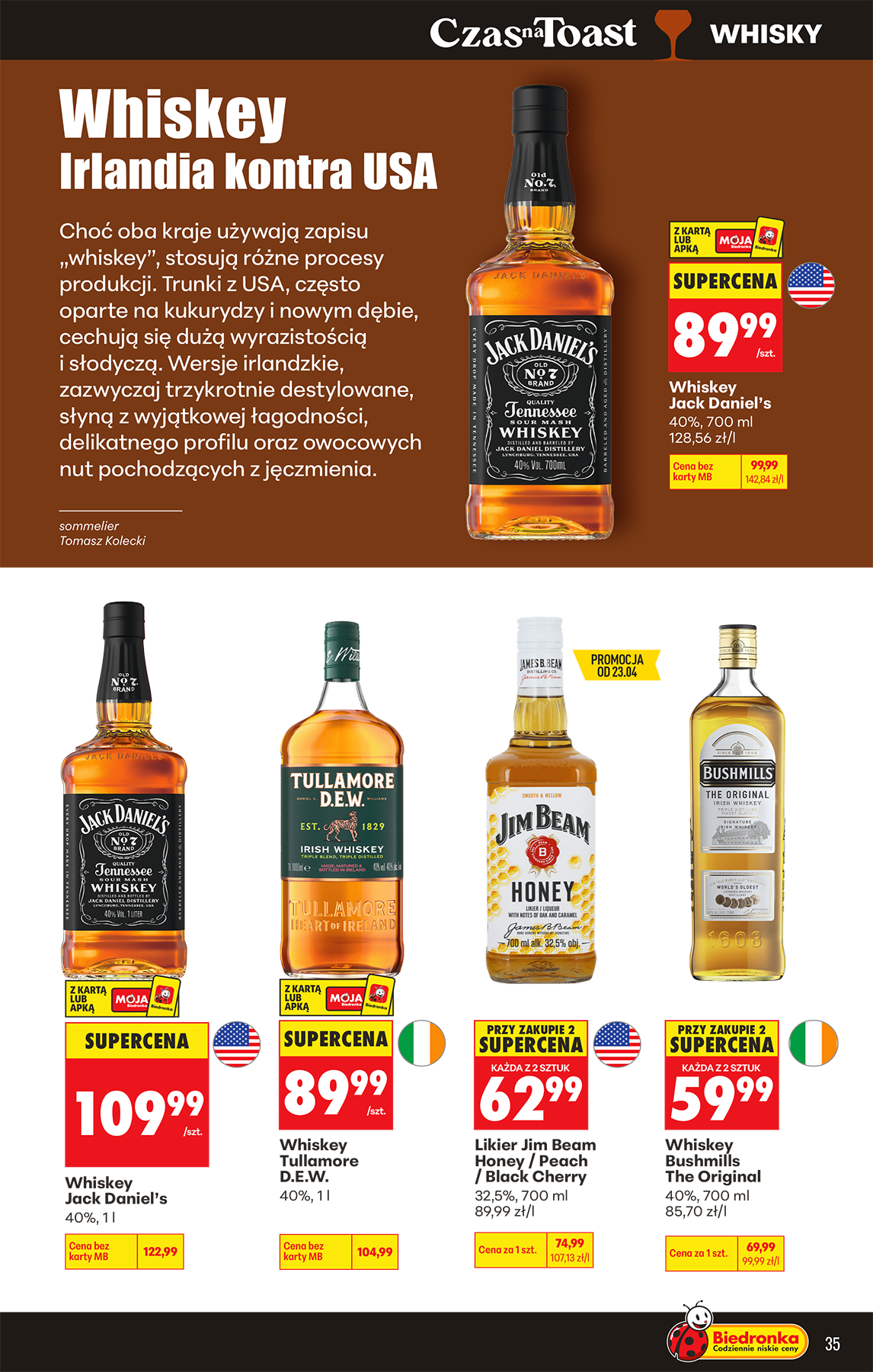 biedronka - Aktuální Biedronka - Alkohole leták platný od pondělí 20.04.2026 do soboty 02.05.2026 - page: 35